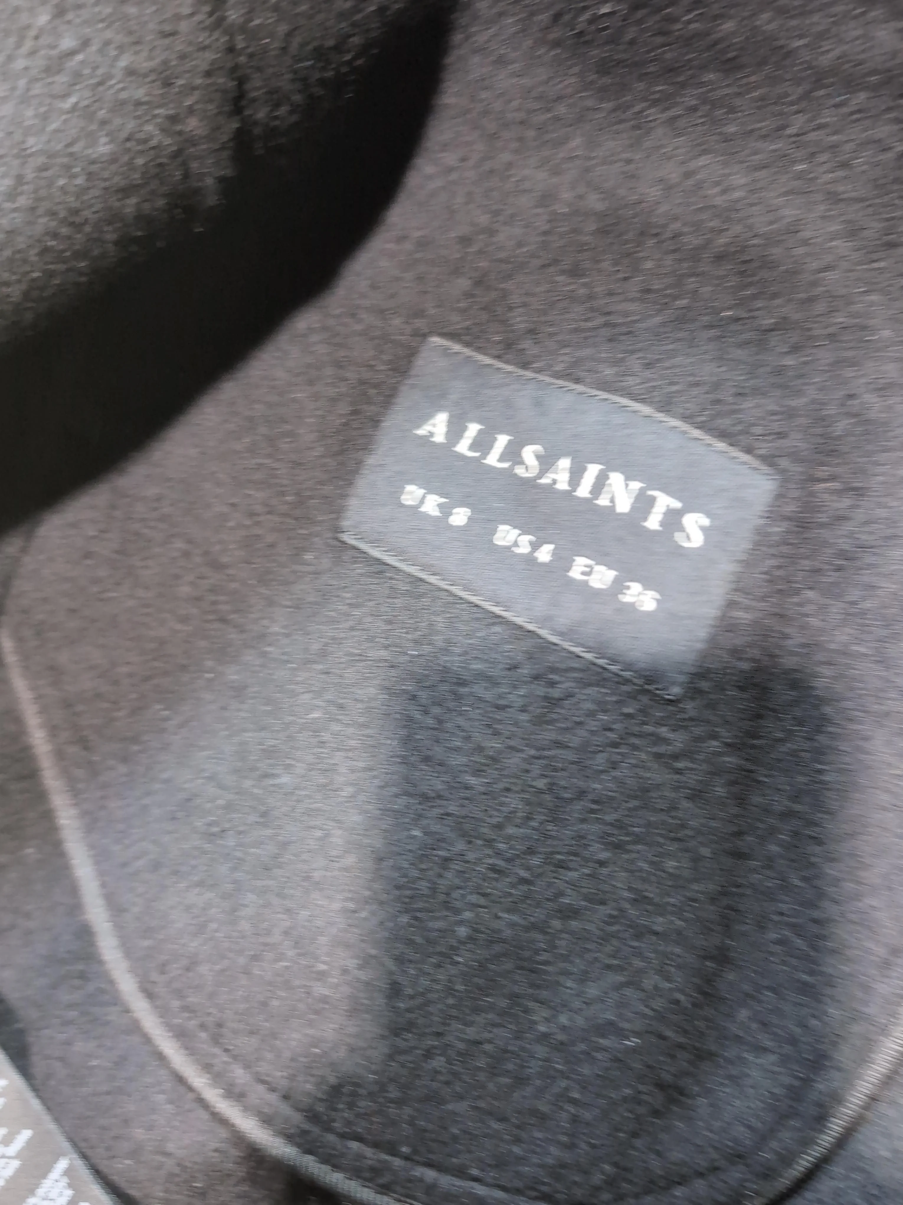 AllSaints Women's Coat UK 8 Black Wool with Polyester, Viscose, Acrylic Overcoat - Image 5