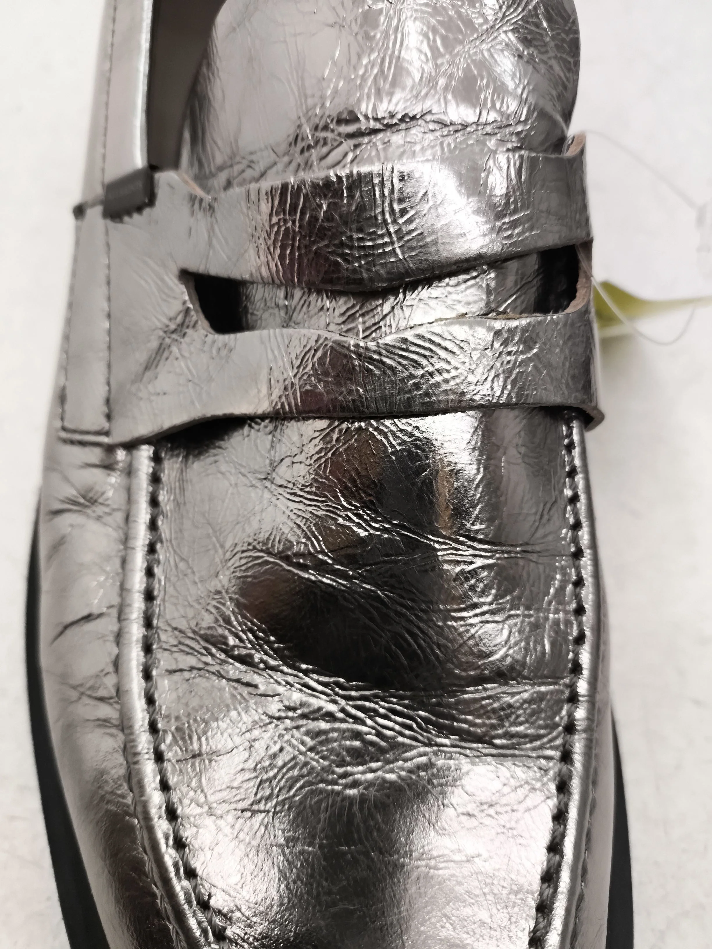 AllSaints Women's Flat Shoes UK 7 Silver 100% Leather Loafer - Image 8