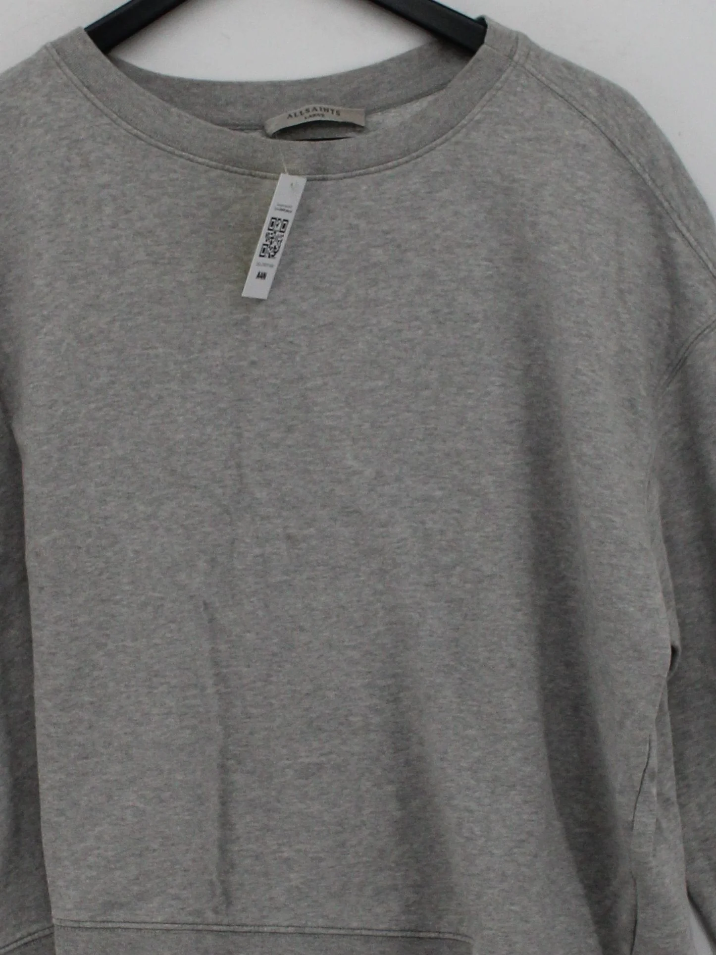 AllSaints Women's Hoodie L Grey 100% Cotton Pullover - Image 3