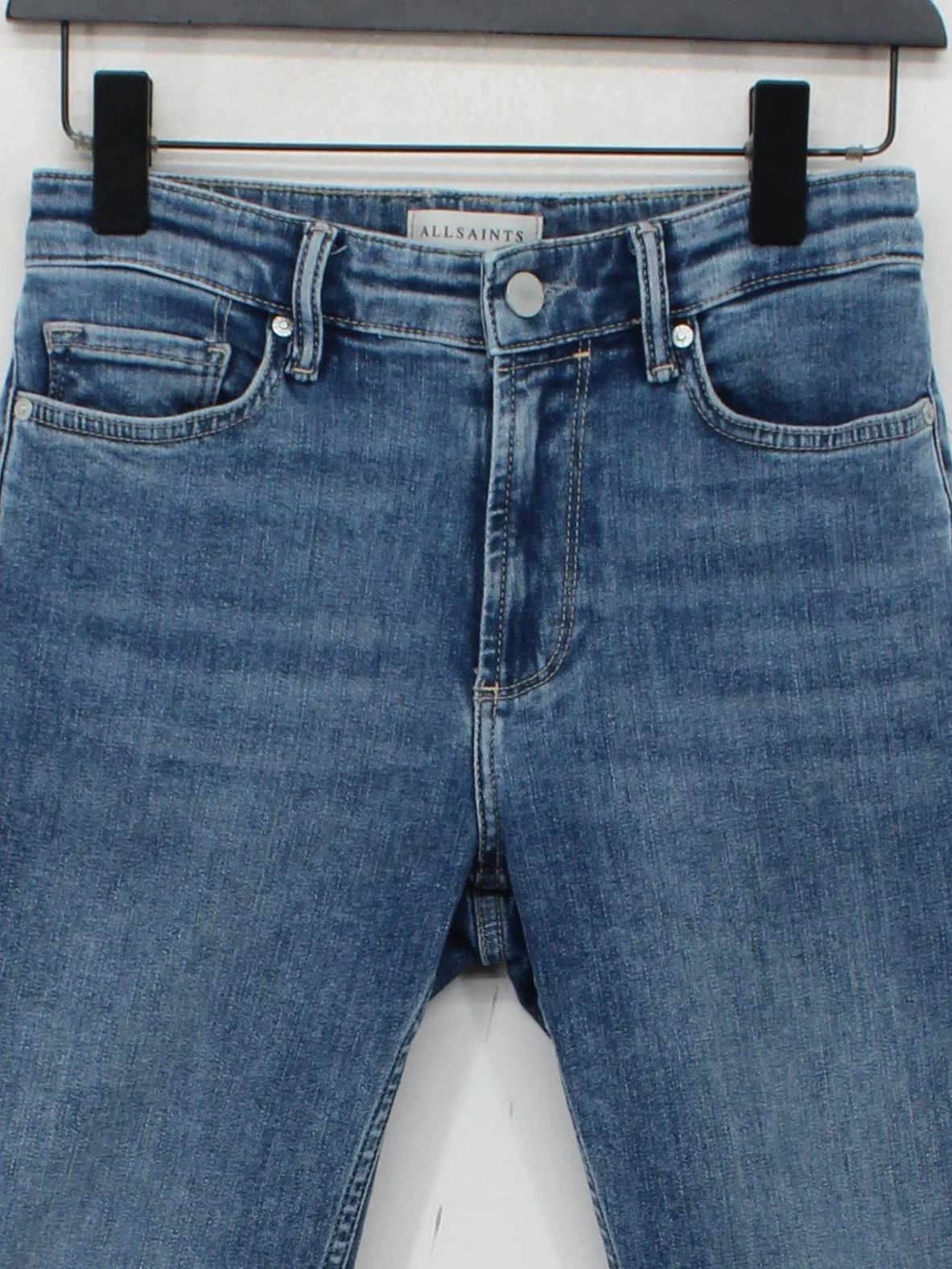AllSaints Women's Jeans W 25 in Blue 100% Cotton Straight - Image 3