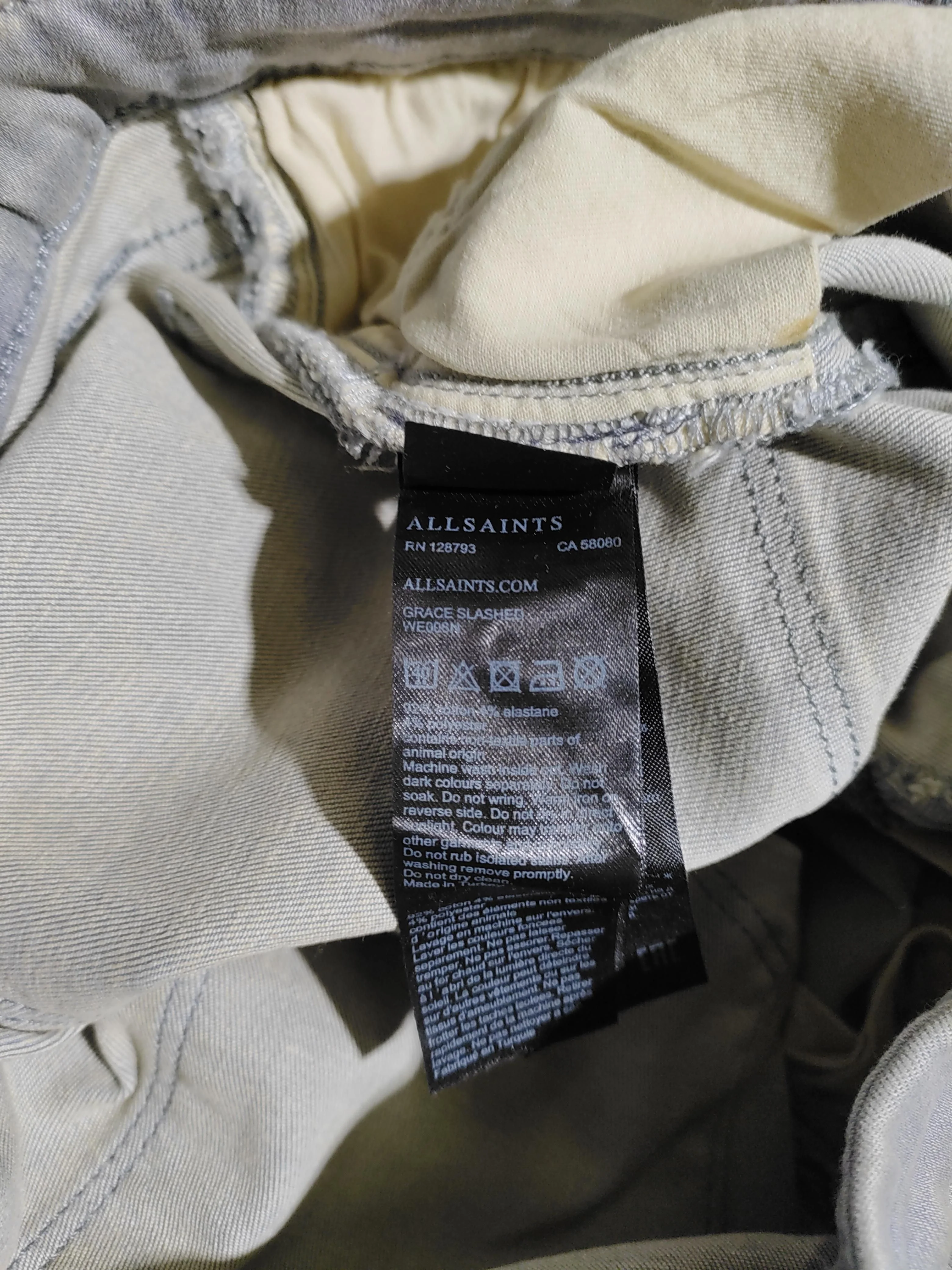 AllSaints Women's Jeans W 28 in Grey Cotton with Elastane Skinny New with tags - Image 6