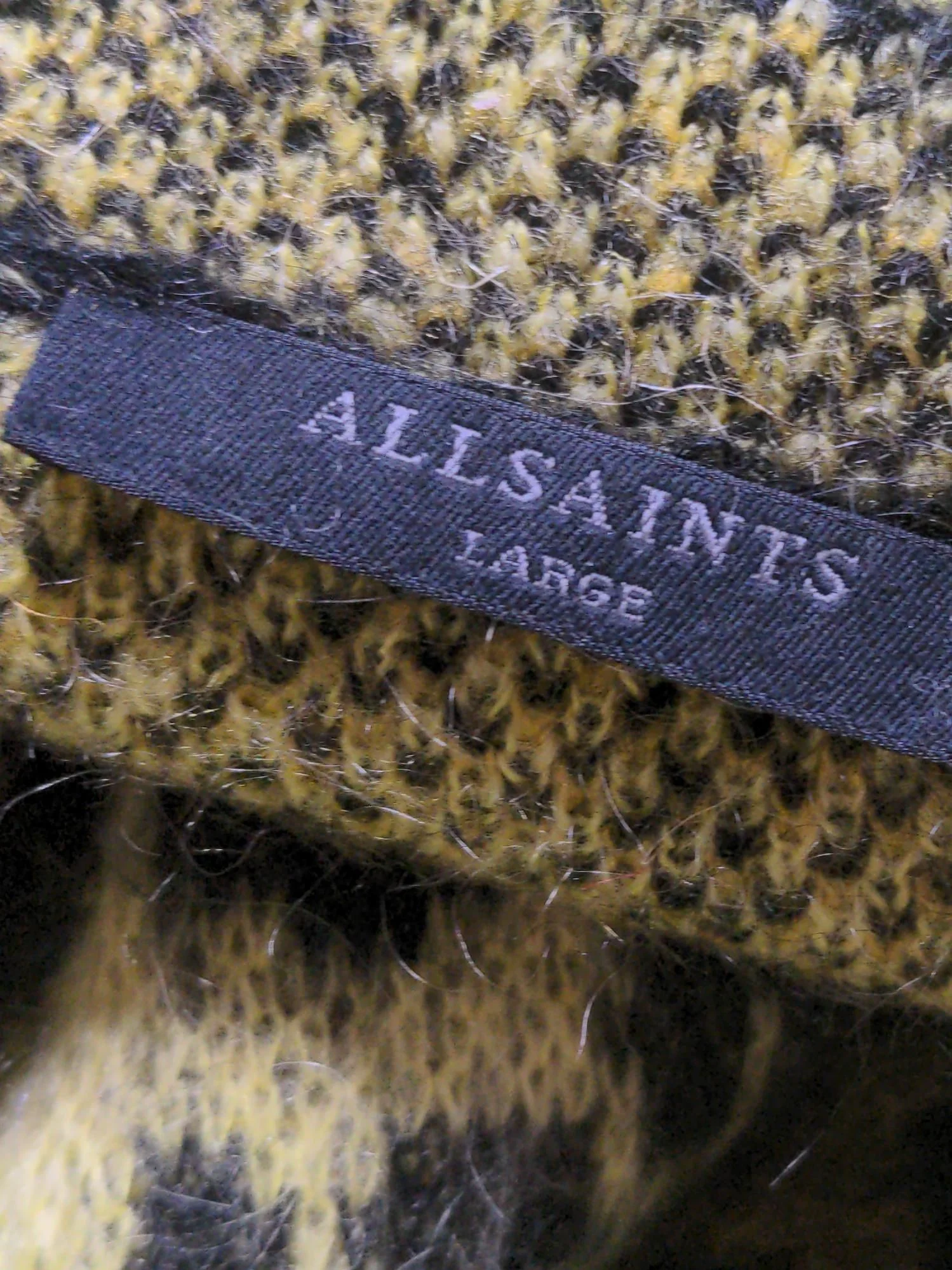AllSaints Women's Jumper L Yellow Acrylic with Mohair, Polyamide Pullover - Image 5