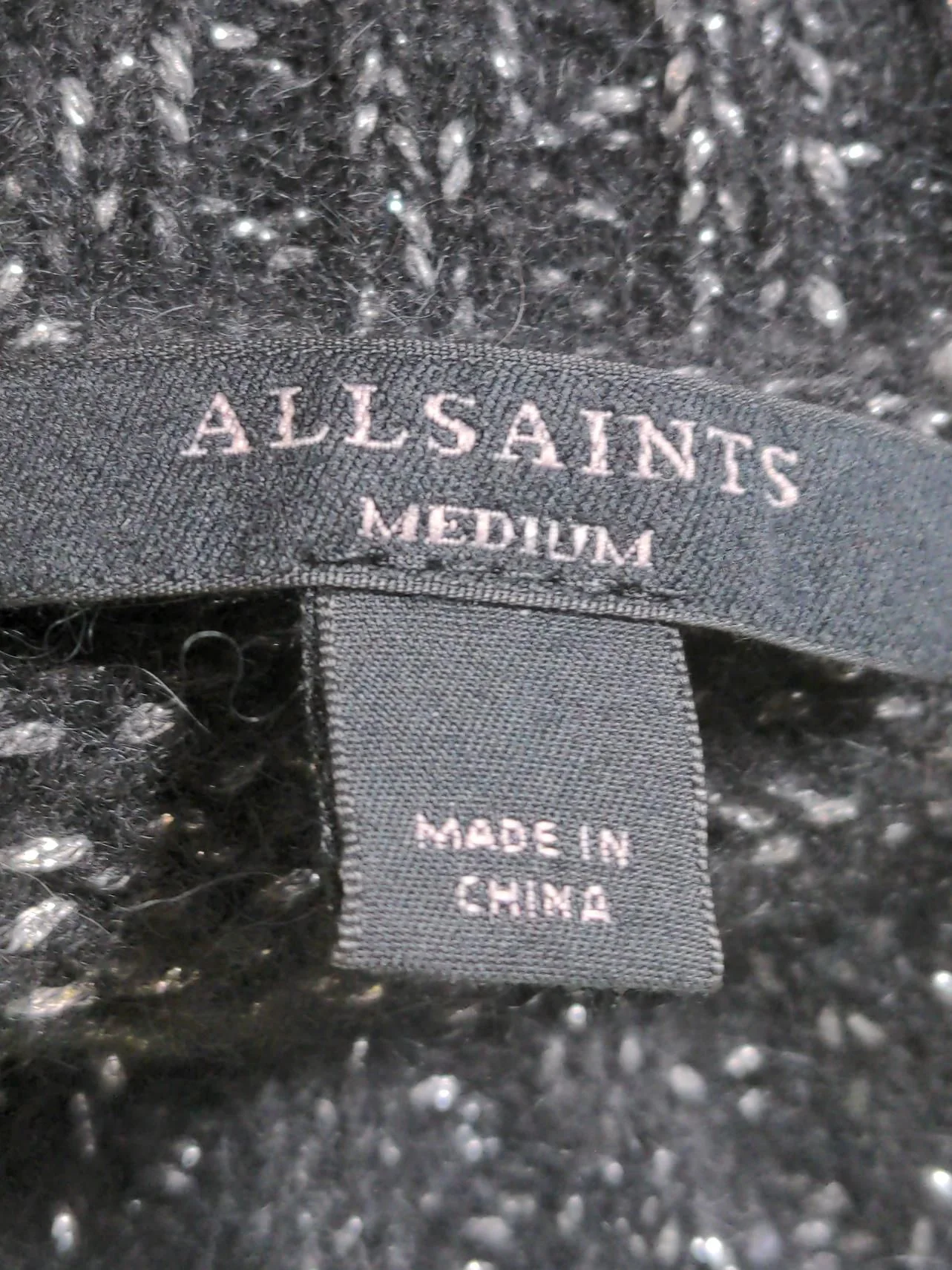 AllSaints Women's Jumper M Black Wool - Image 5