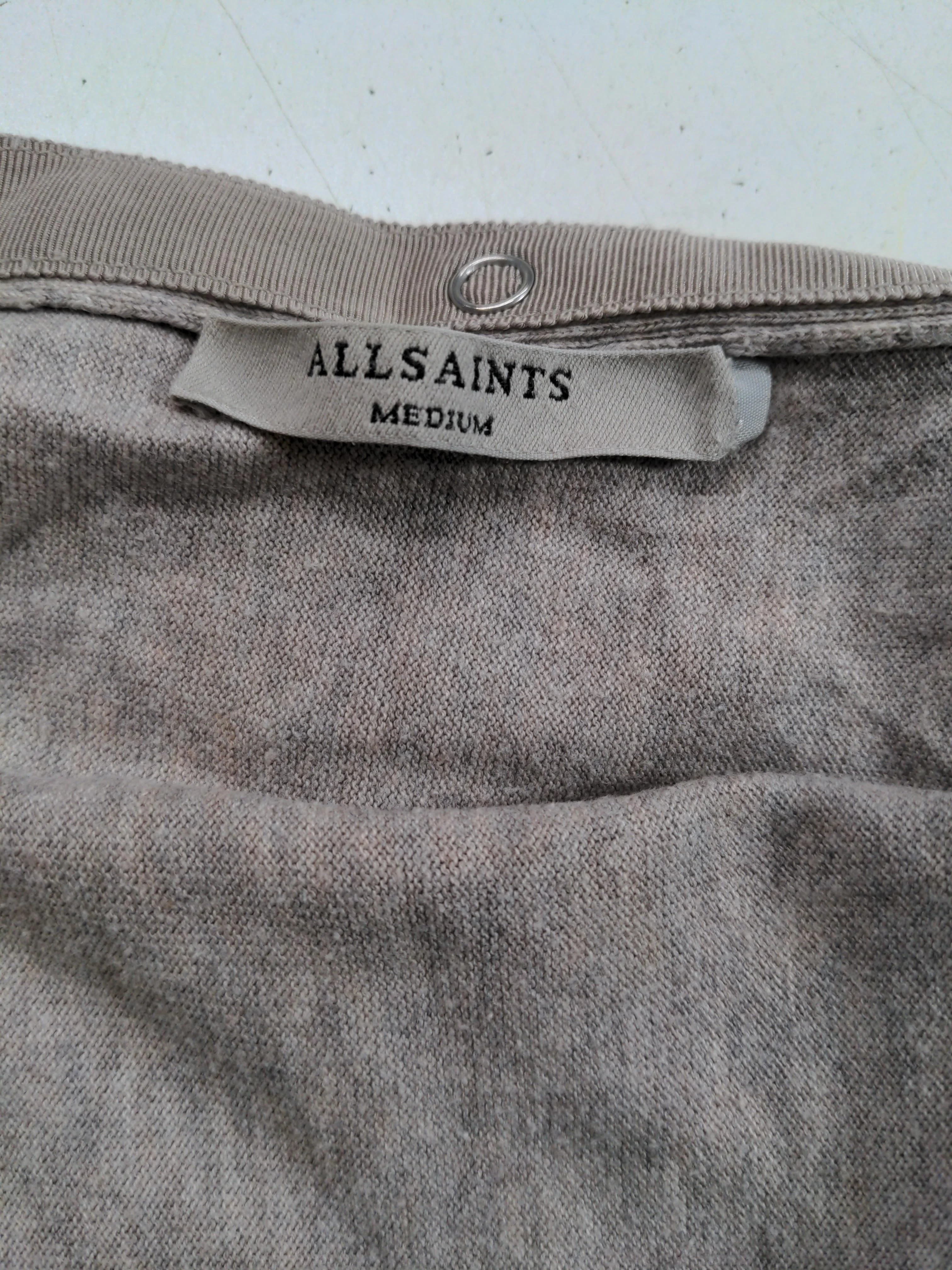 AllSaints Women's Jumper M Tan 100% Cotton Crew Neck Pullover - Image 5