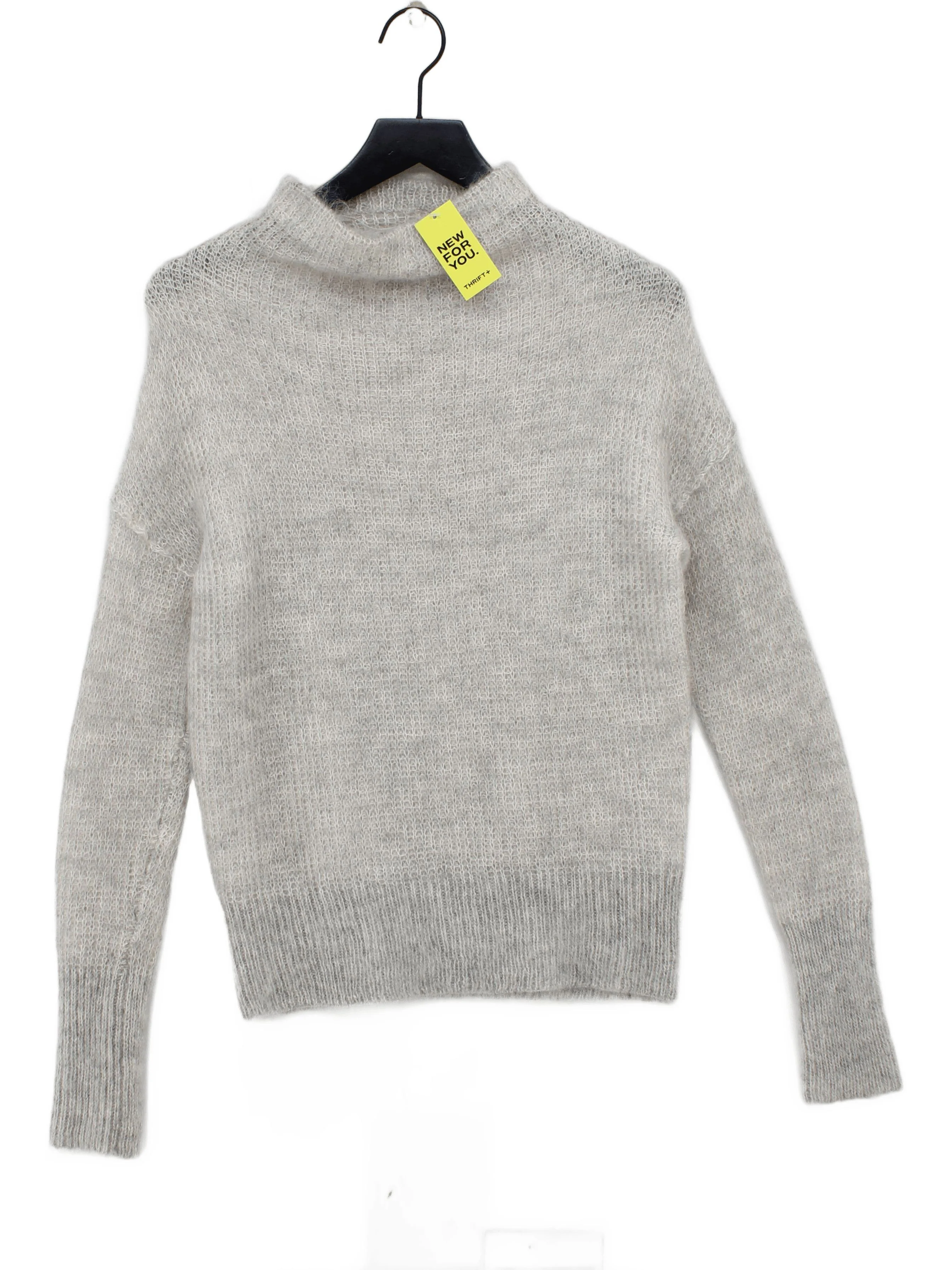 AllSaints Women's Jumper S Grey Mohair with Nylon, Wool, Elastane Pullover