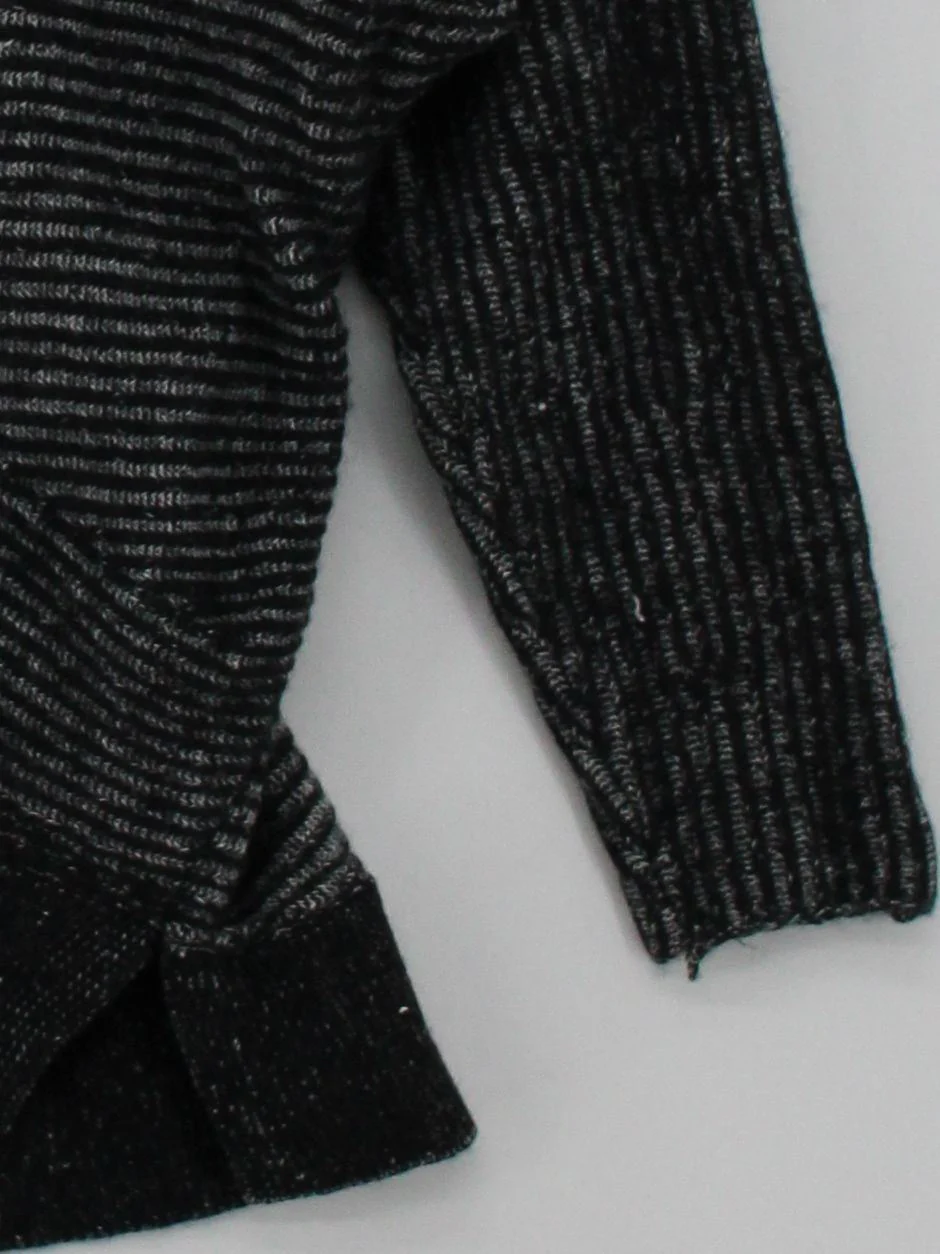 AllSaints Women's Jumper S Grey Striped Wool with Nylon Roll Neck Pullover - Image 4