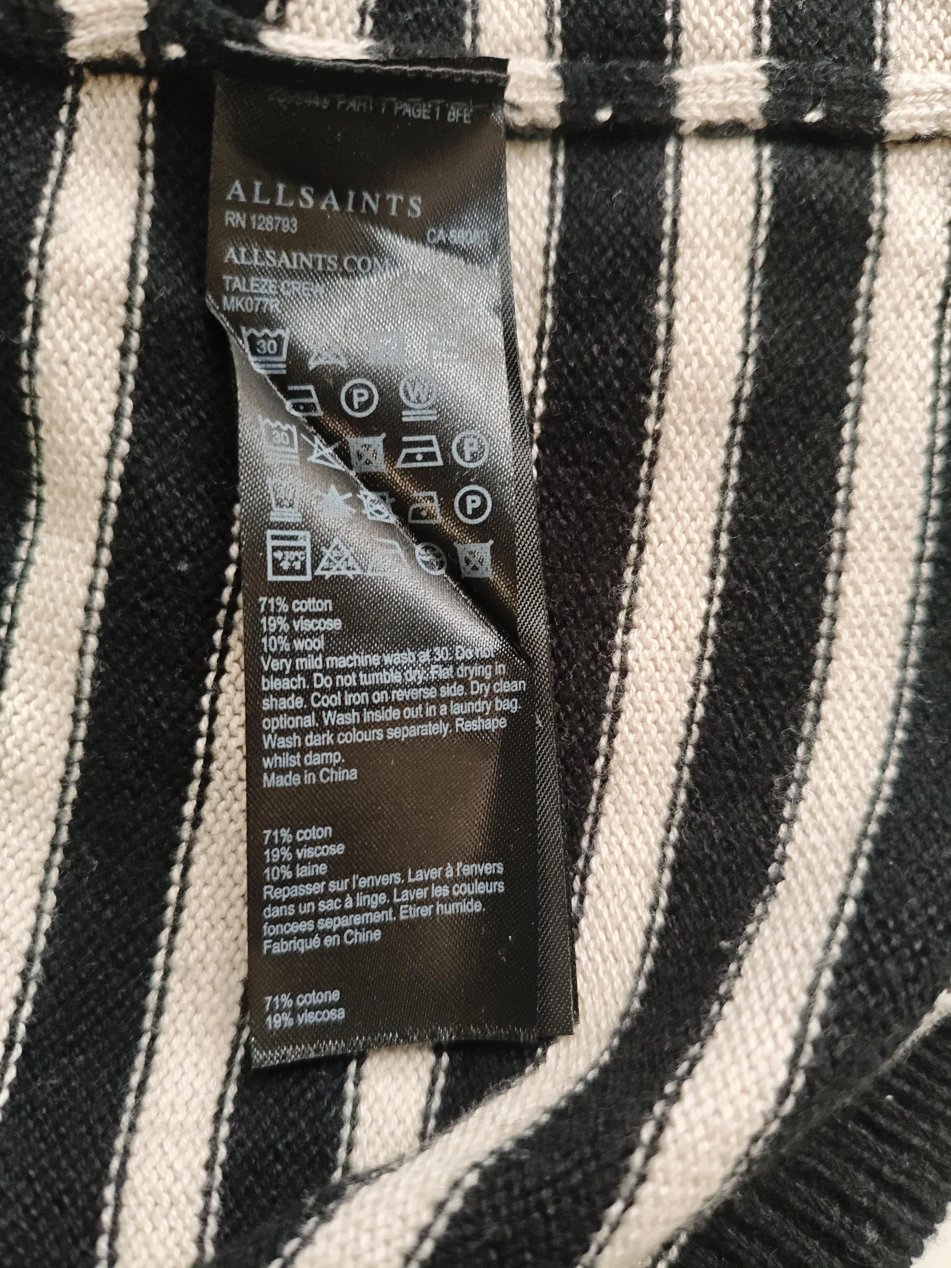 AllSaints Women's Jumper S Multi Cotton with Viscose, Wool Pullover - Image 6