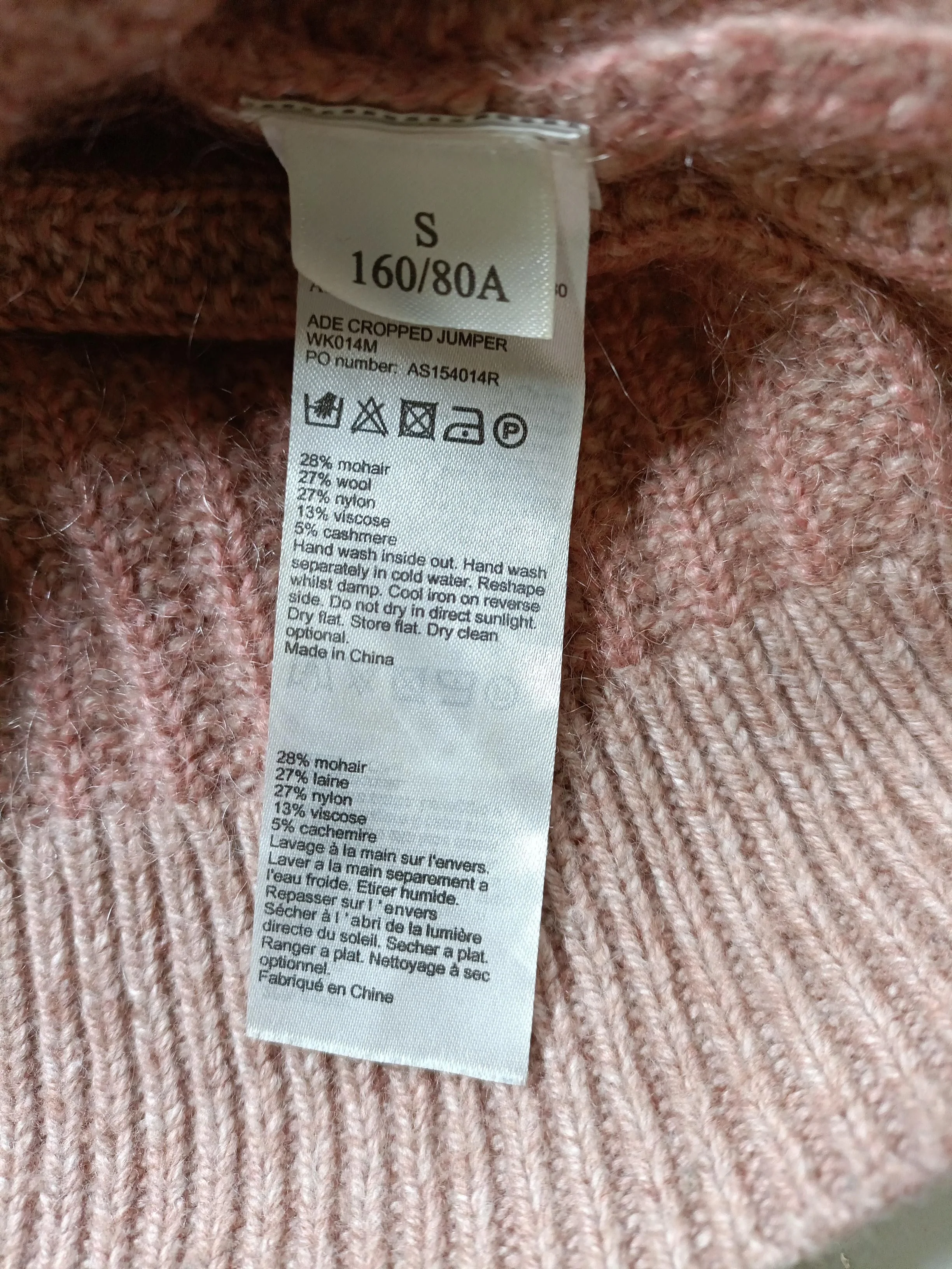 AllSaints Women's Jumper S Pink Mohair - Image 6