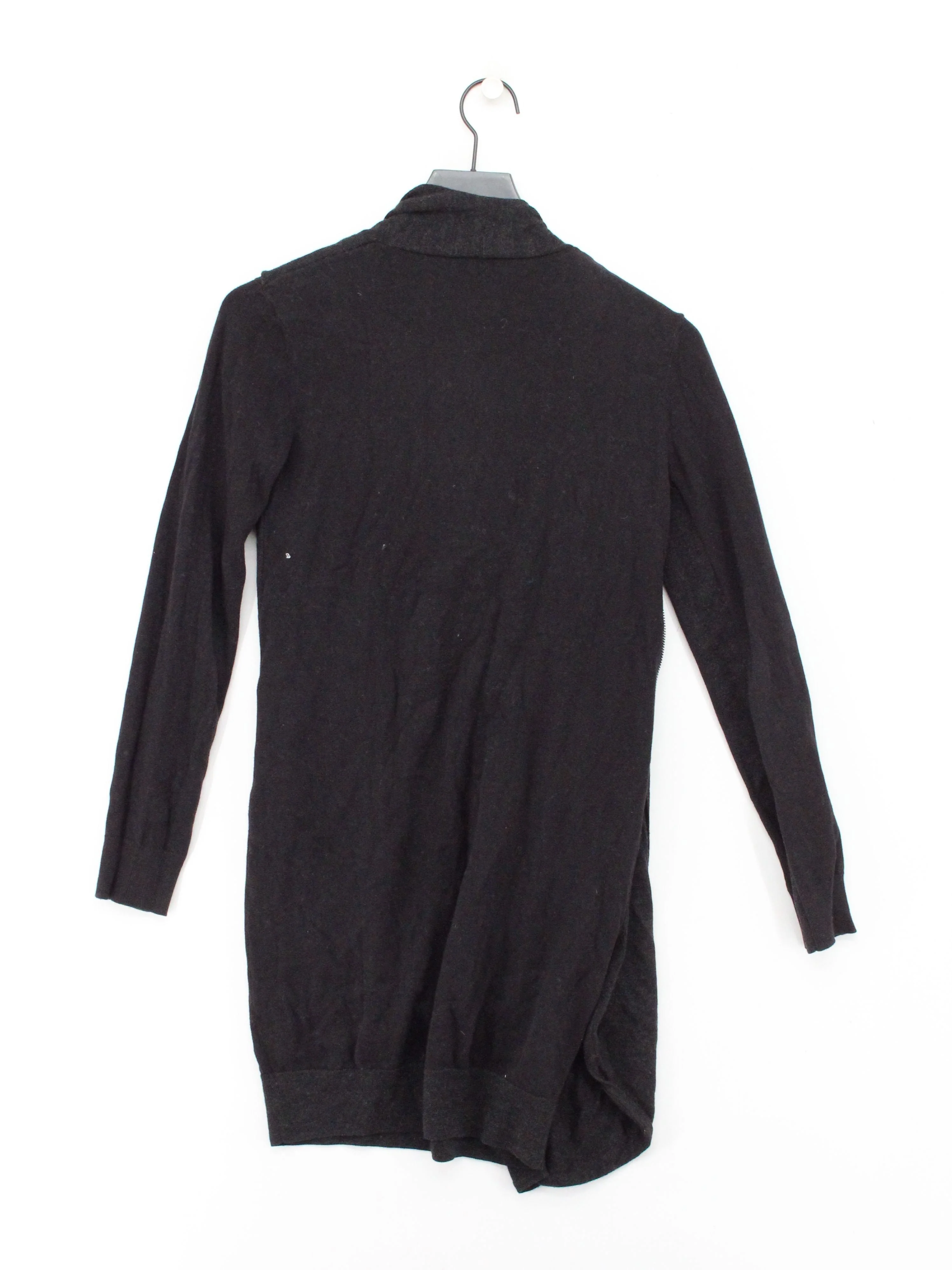 AllSaints Women's Jumper UK 10 Black Wool with Cotton V-Neck Pullover - Image 2