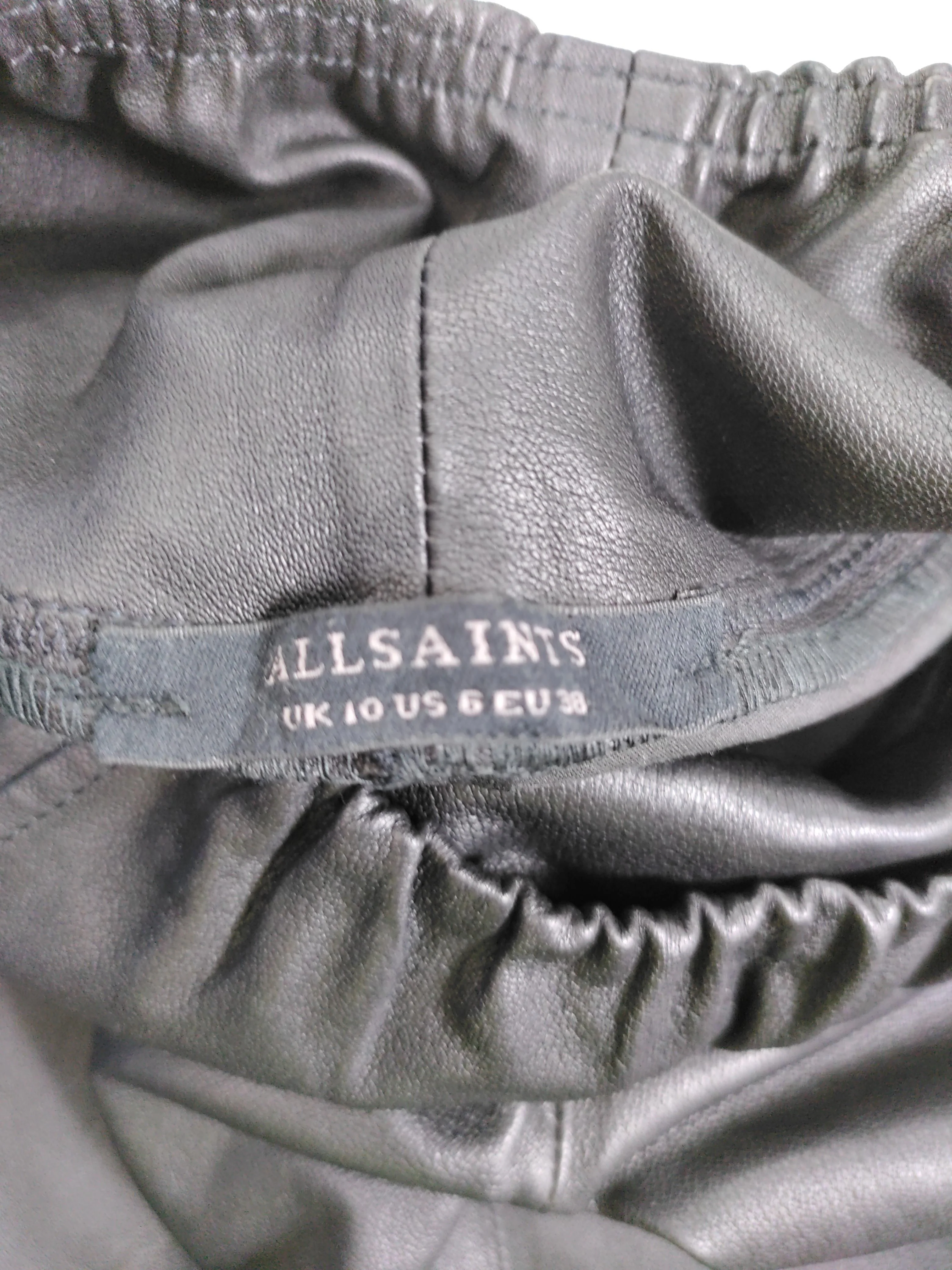 AllSaints Women's Leggings UK 10 Black Leather - Image 6