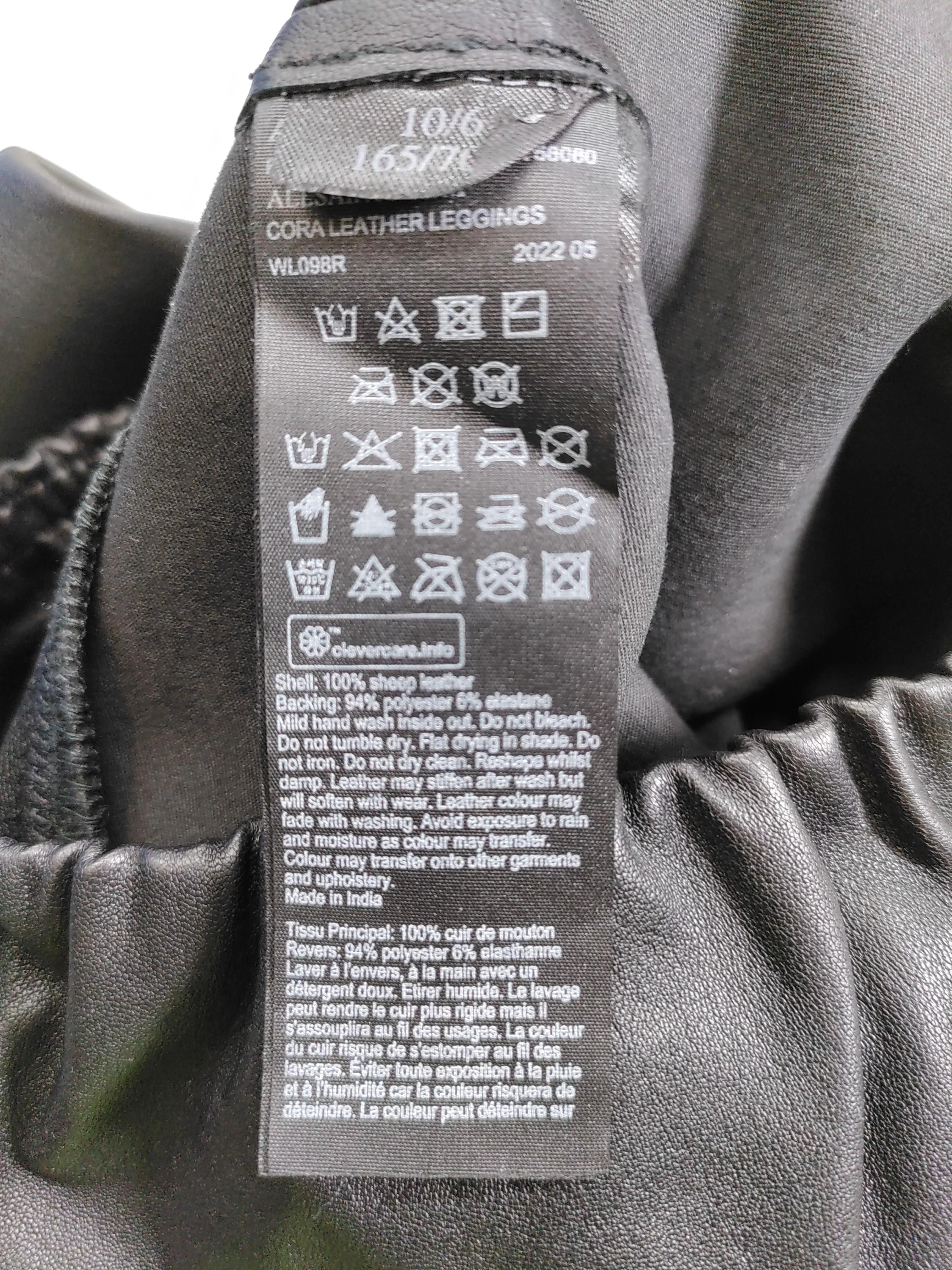 AllSaints Women's Leggings UK 10 Black Leather - Image 7