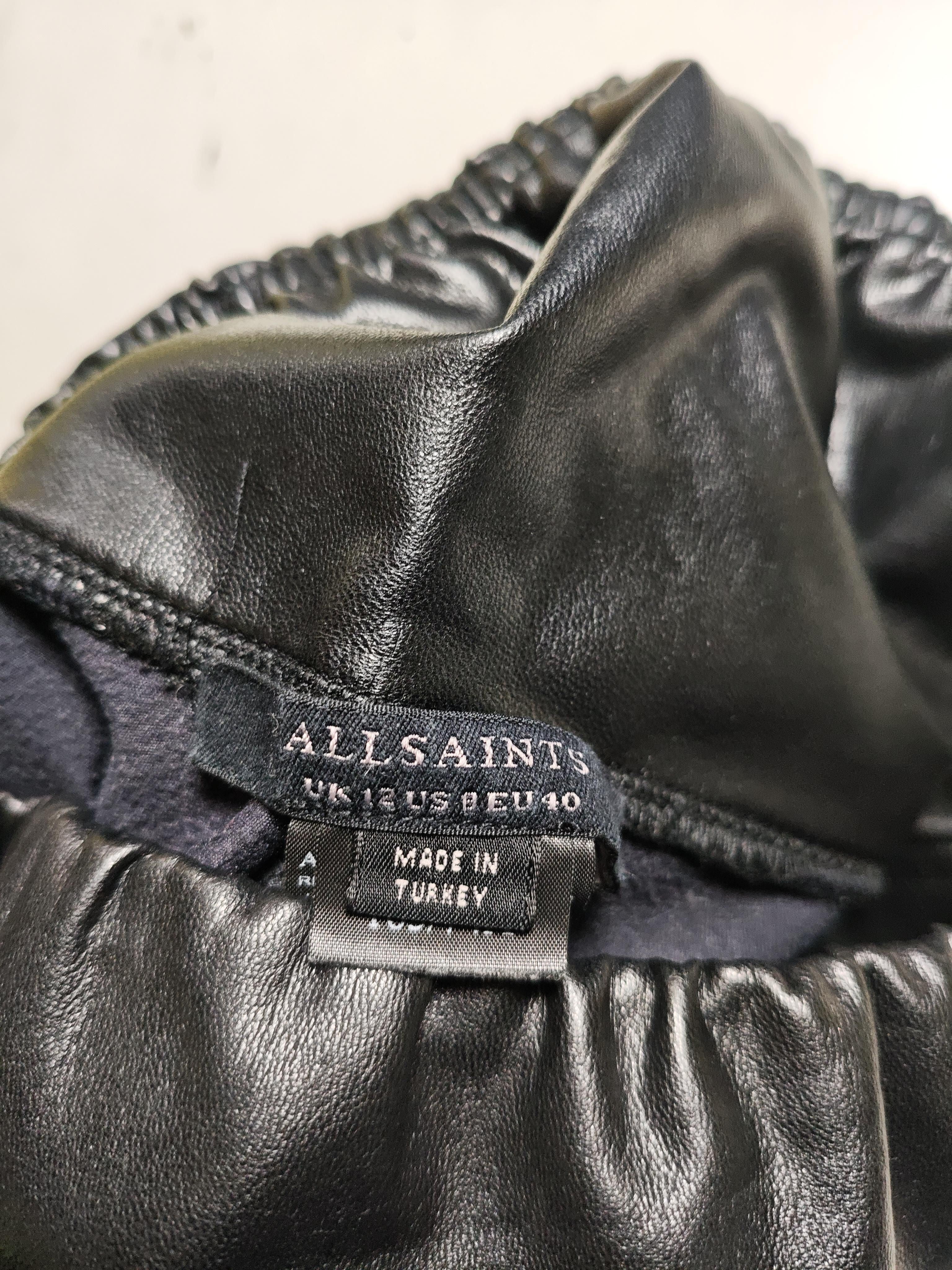 AllSaints Women's Leggings UK 12 Black Polyester with Polyamide Full length - Image 5