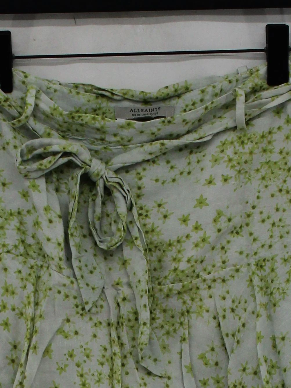 AllSaints Women's Mini Skirt UK 10 White Floral Viscose with Linen Short Mini - Image 3