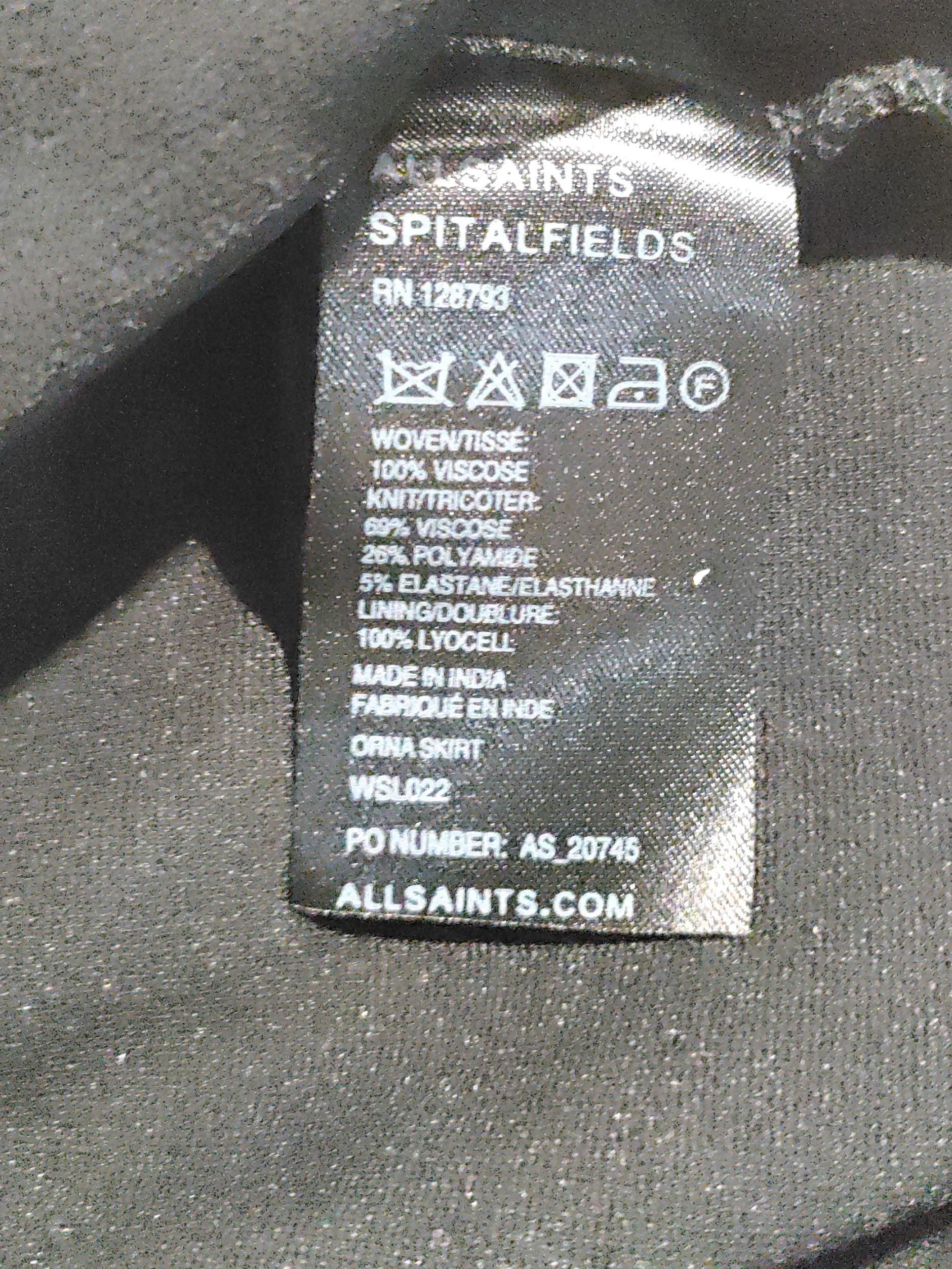 AllSaints Women's Mini Skirt UK 14 Black Viscose - Image 6