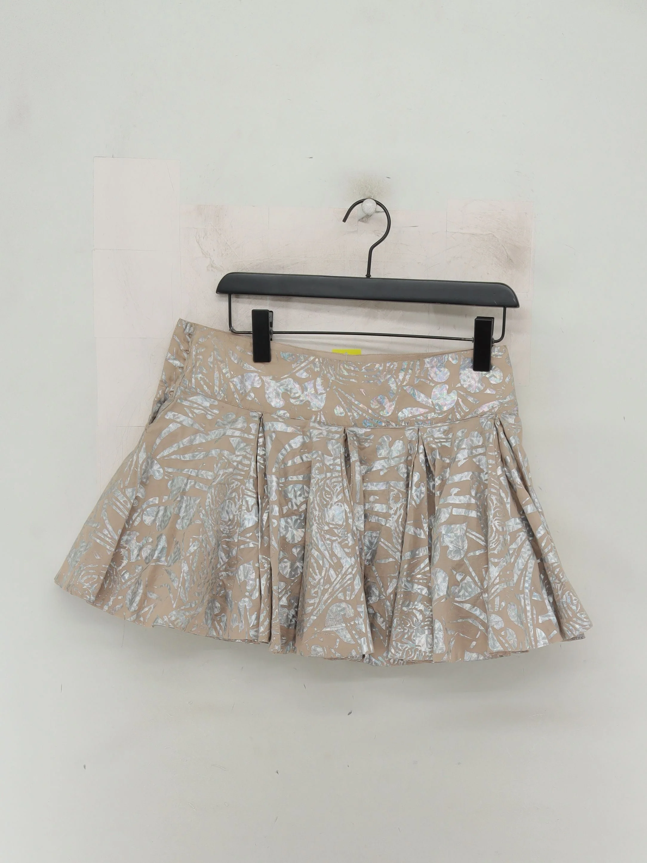 AllSaints Women's Mini Skirt UK 14 Tan Floral 100% Cotton Short Mini - Image 2