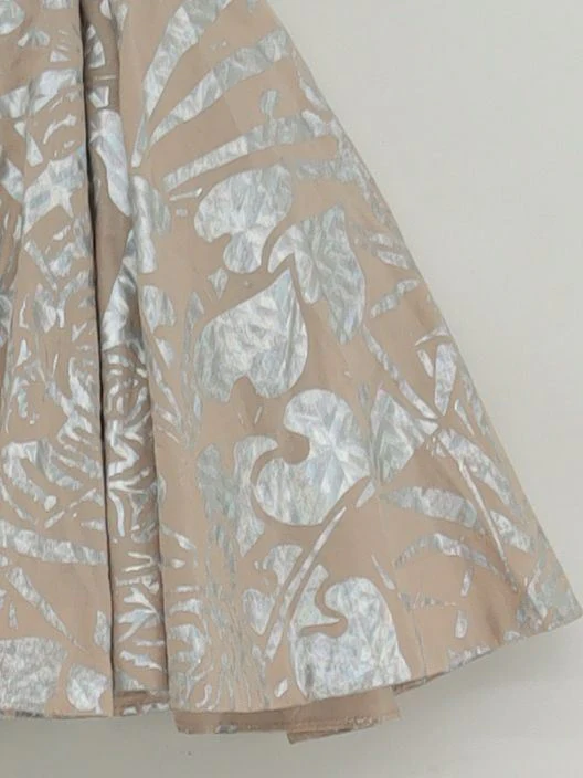 AllSaints Women's Mini Skirt UK 14 Tan Floral 100% Cotton Short Mini - Image 4