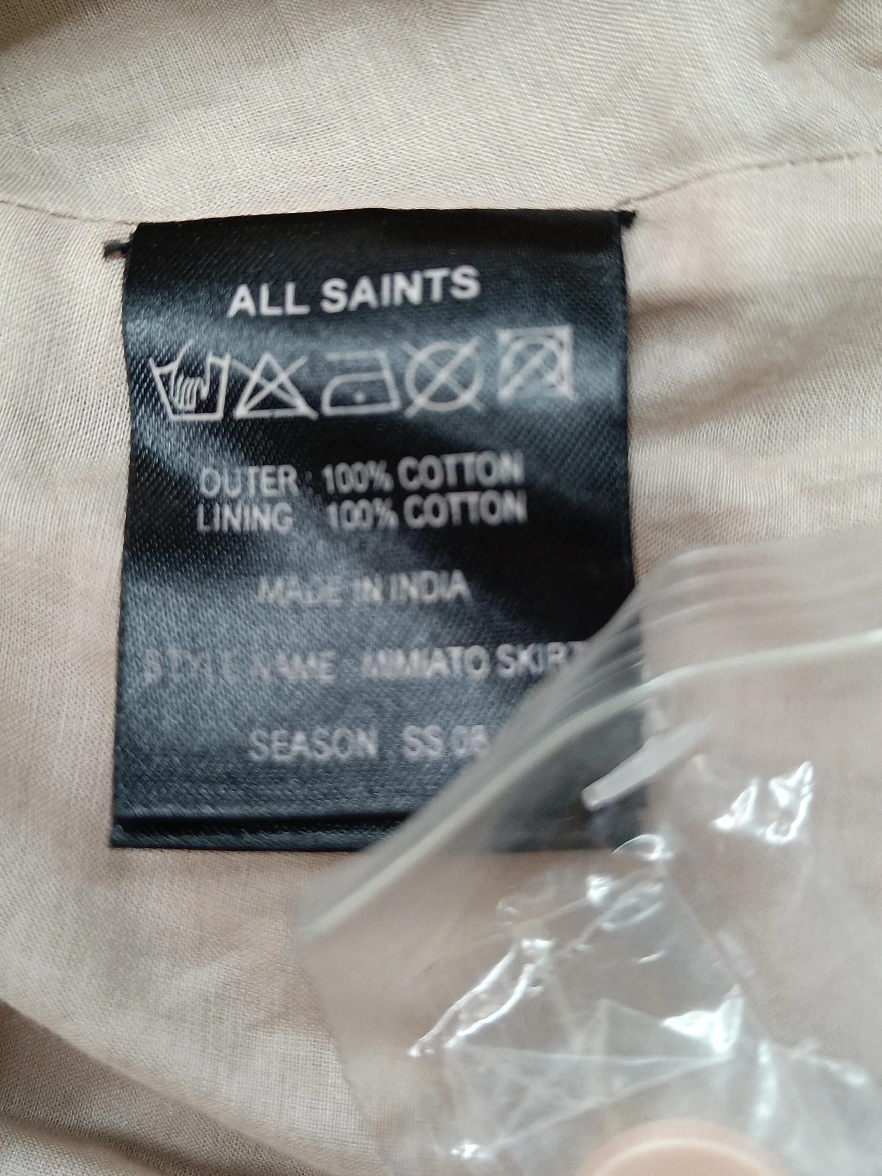 AllSaints Women's Mini Skirt UK 14 Tan Floral 100% Cotton Short Mini - Image 6