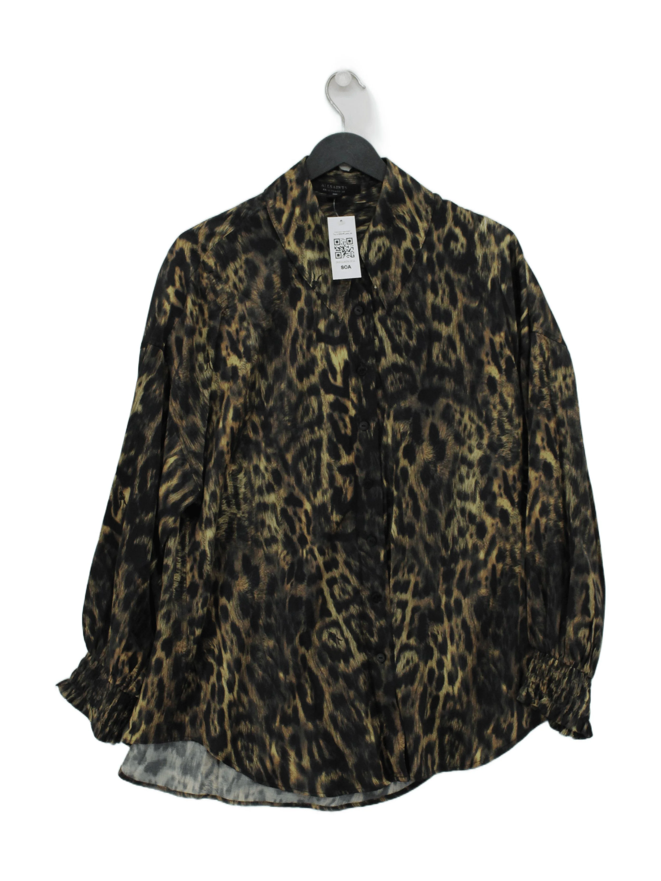 AllSaints Women's Shirt UK 10 Multi Viscose with Silk Basic