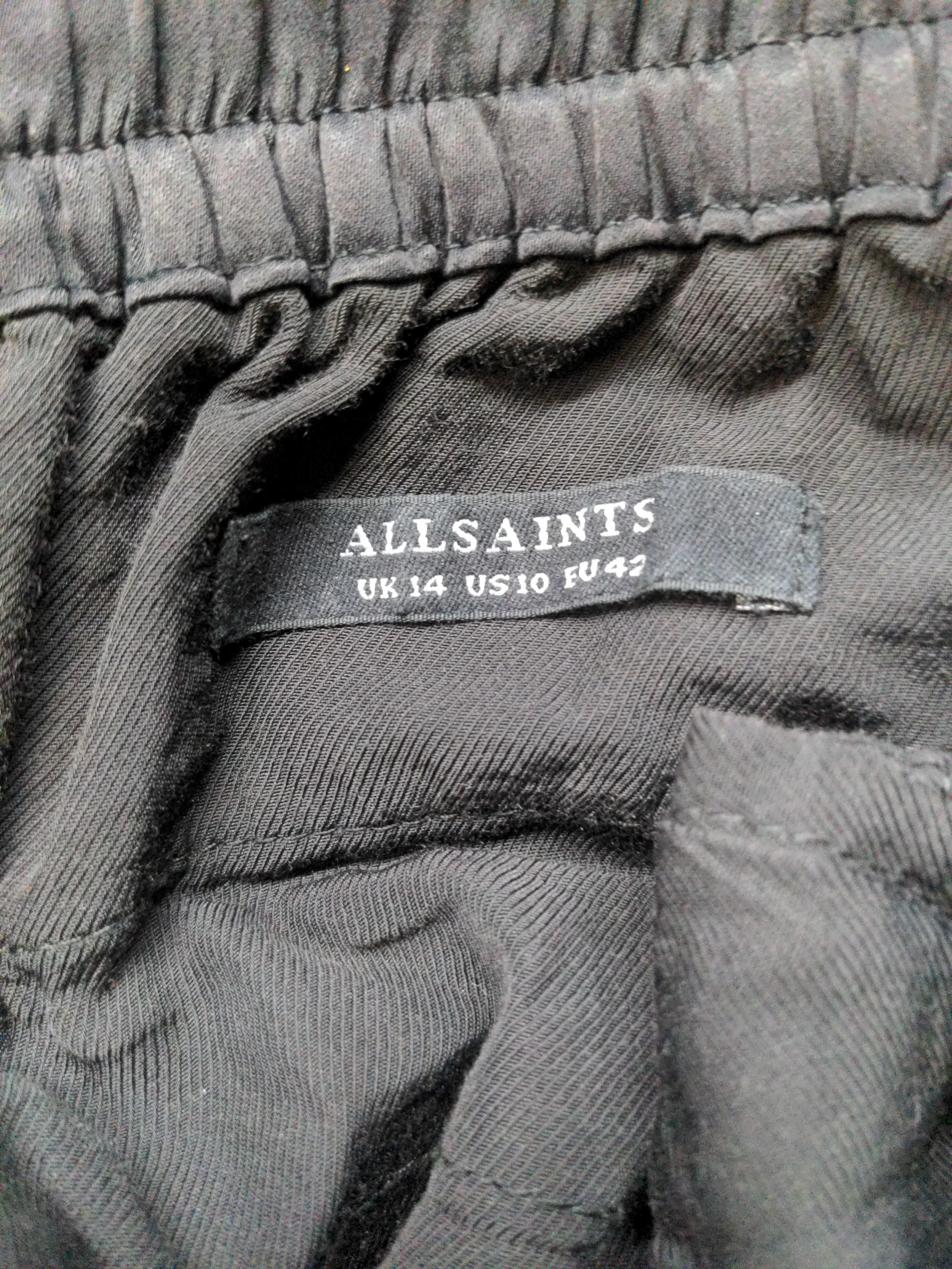 AllSaints Women's Sports Bottoms UK 14 Black 100% Viscose Tapered Sweatpants - Image 8