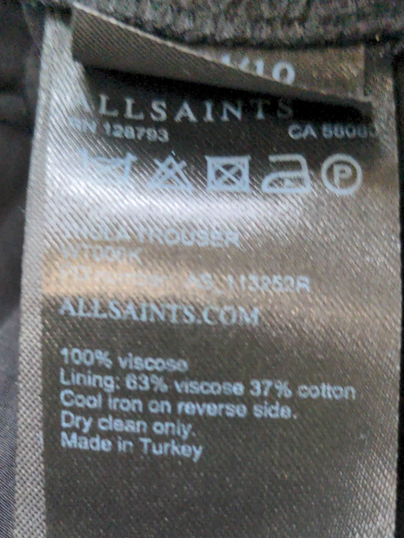 AllSaints Women's Sports Bottoms UK 14 Black 100% Viscose Tapered Sweatpants - Image 9