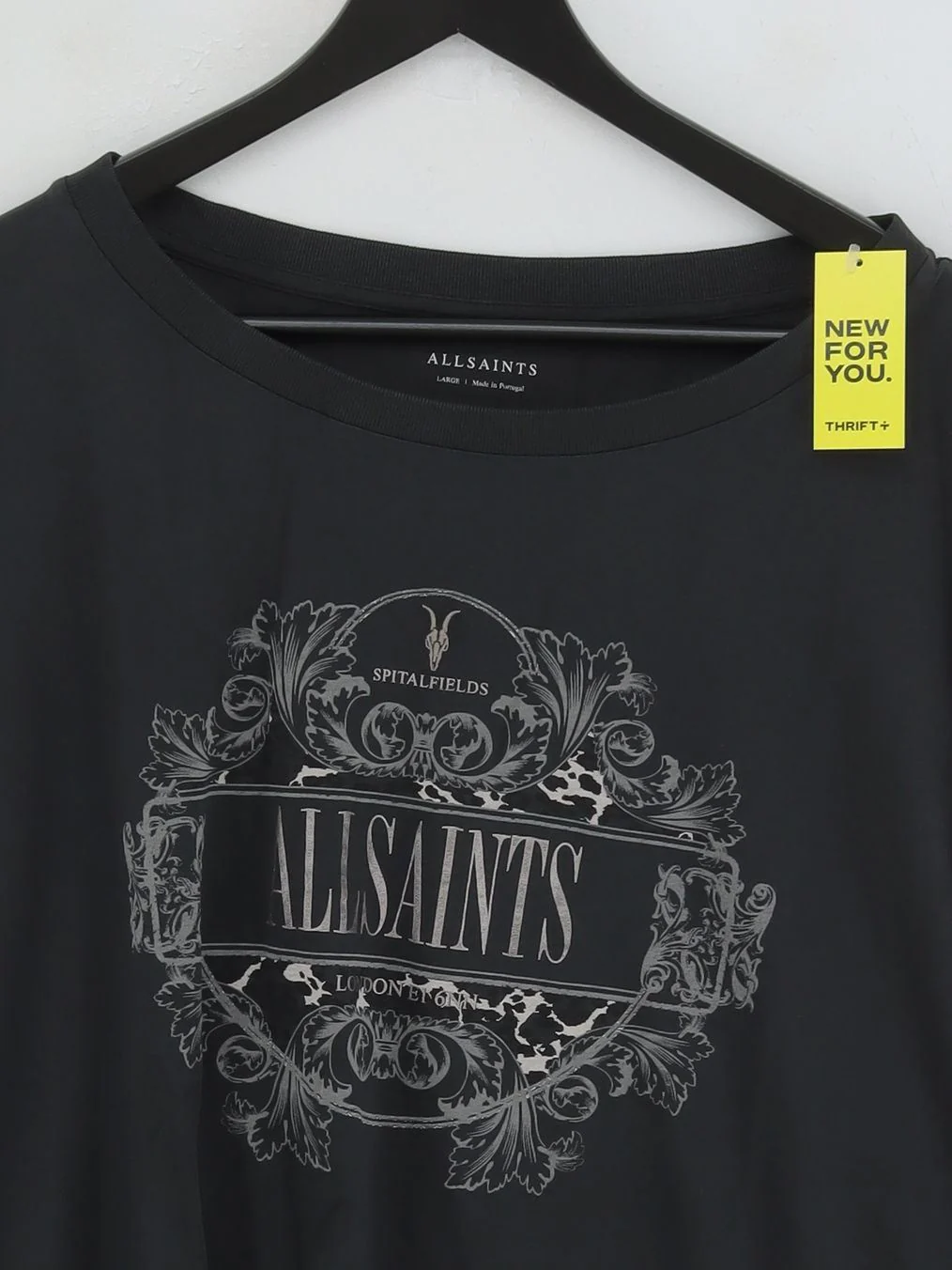 AllSaints Women's T-Shirt L Black 100% Cotton Basic New with tags - Image 3