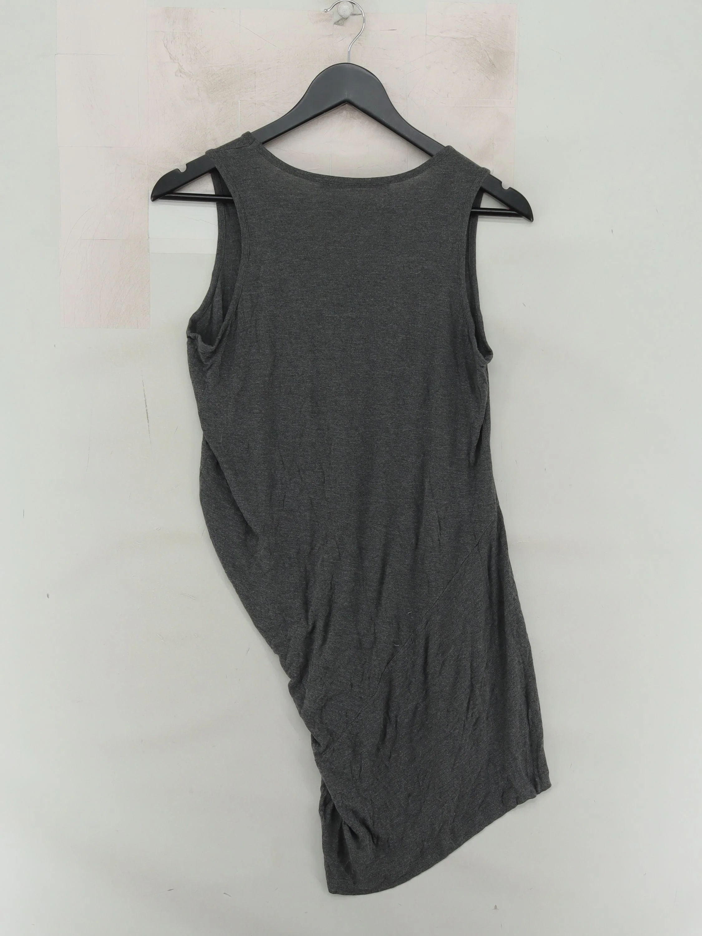 AllSaints Women's T-Shirt L Grey 100% Viscose Sleeveless Round Neck Basic - Image 2