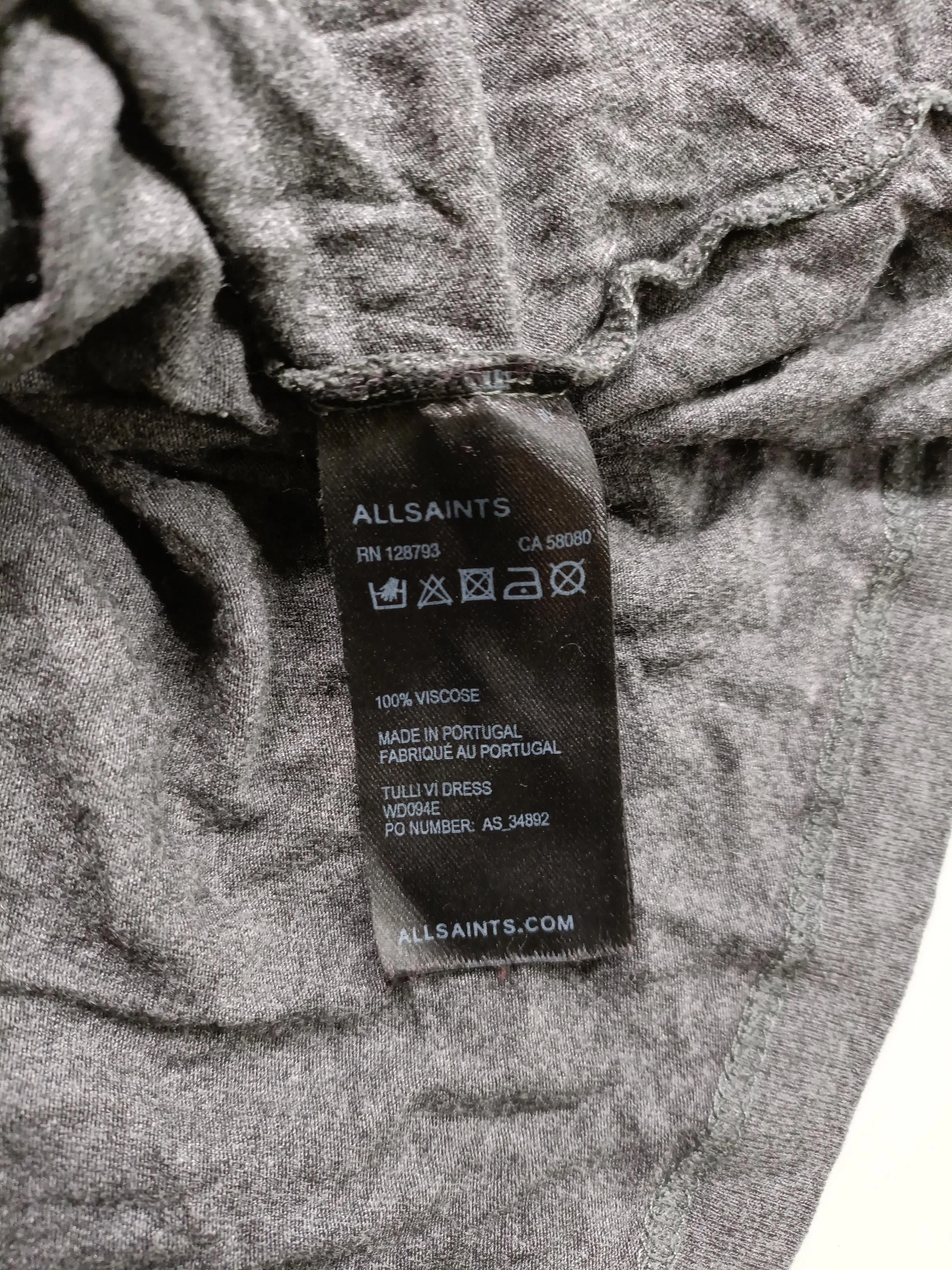 AllSaints Women's T-Shirt L Grey 100% Viscose Sleeveless Round Neck Basic - Image 6