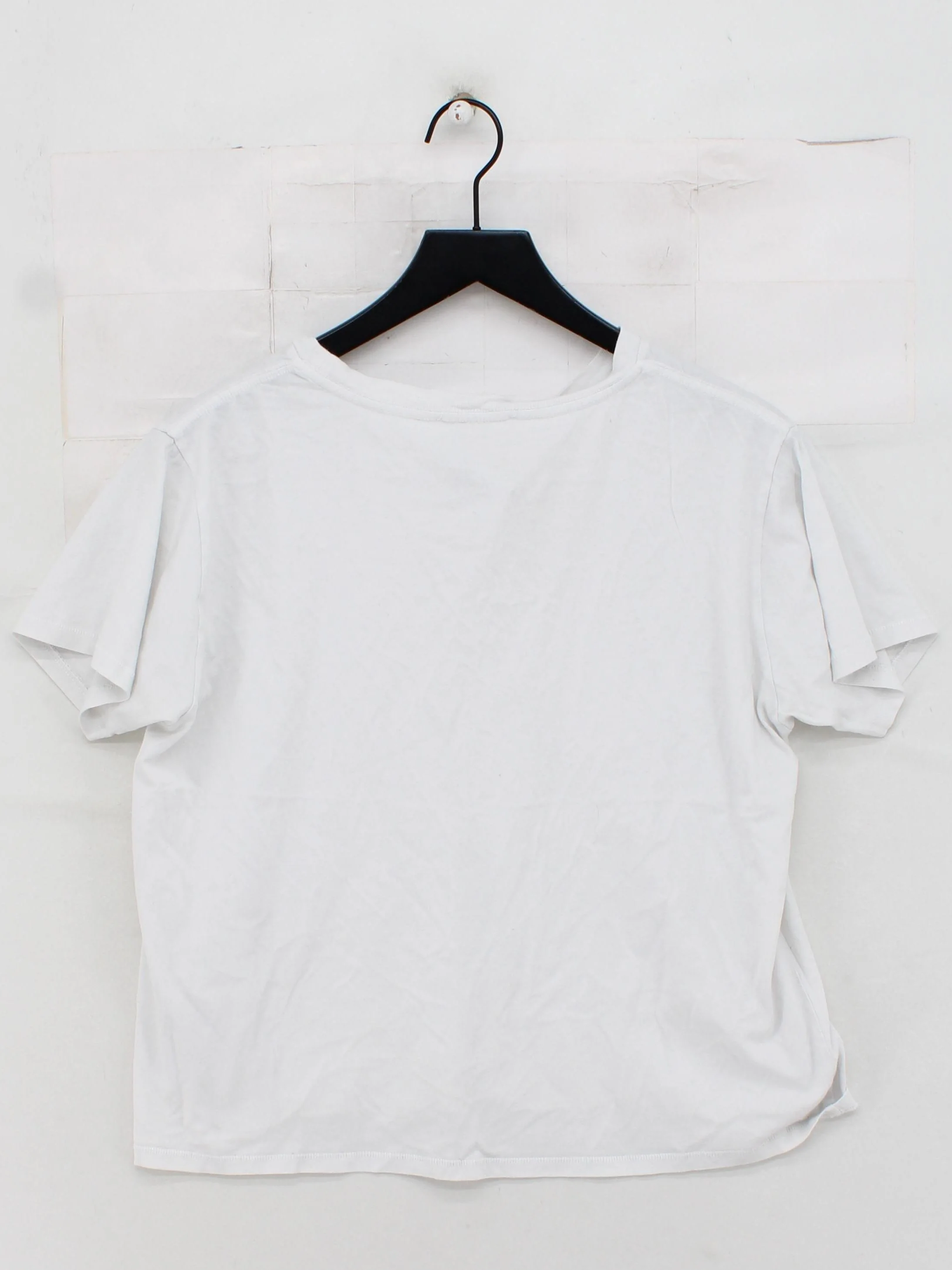AllSaints Women's T-Shirt L White 100% Cotton Short Sleeve Round Neck Basic - Image 2