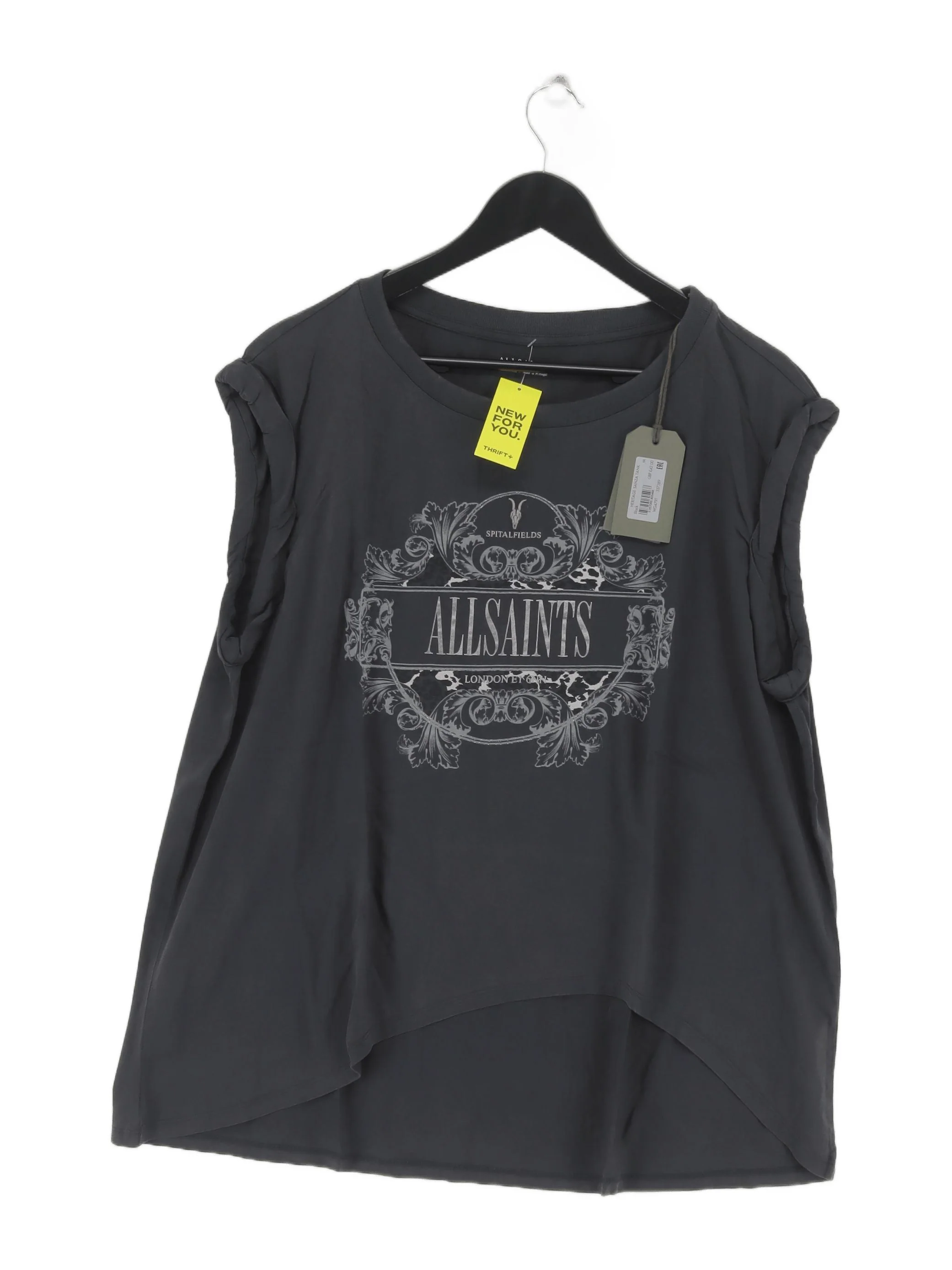 AllSaints Women's T-Shirt M Black 100% Cotton Basic New with tags