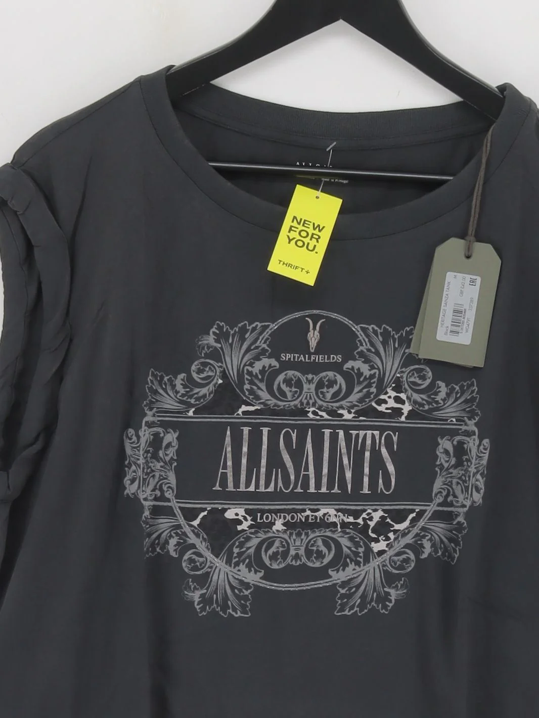 AllSaints Women's T-Shirt M Black 100% Cotton Basic New with tags - Image 3