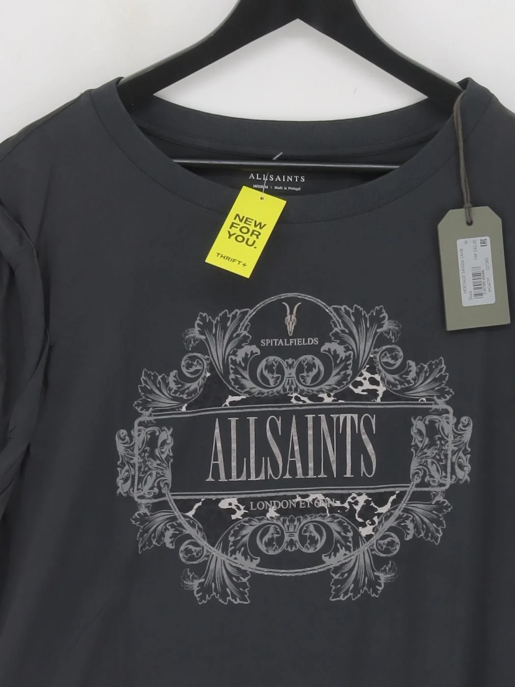 AllSaints Women's T-Shirt M Black 100% Cotton Basic New with tags - Image 3