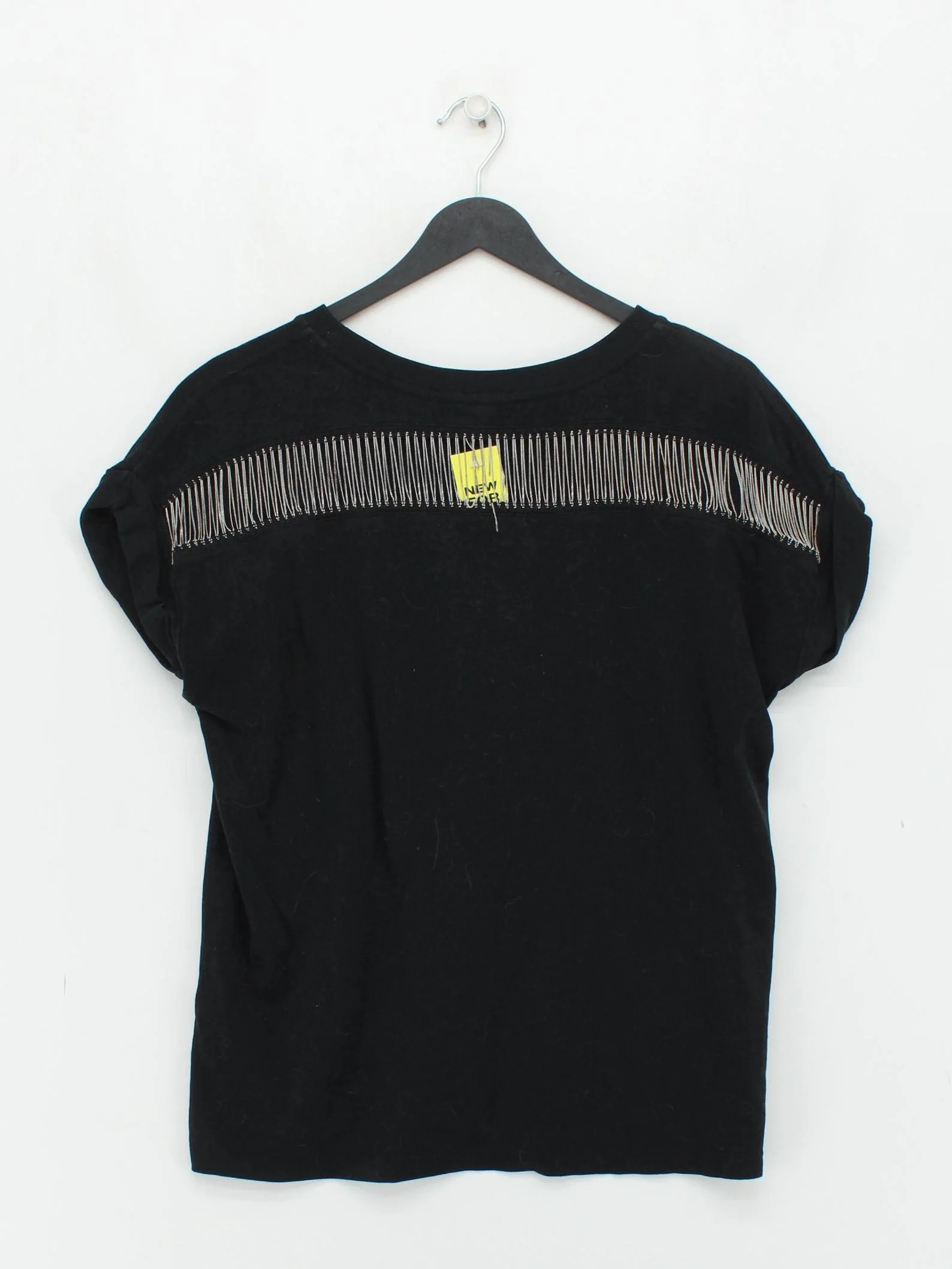 AllSaints Women's T-Shirt M Black 100% Cotton Short Sleeve Round Neck Basic - Image 2