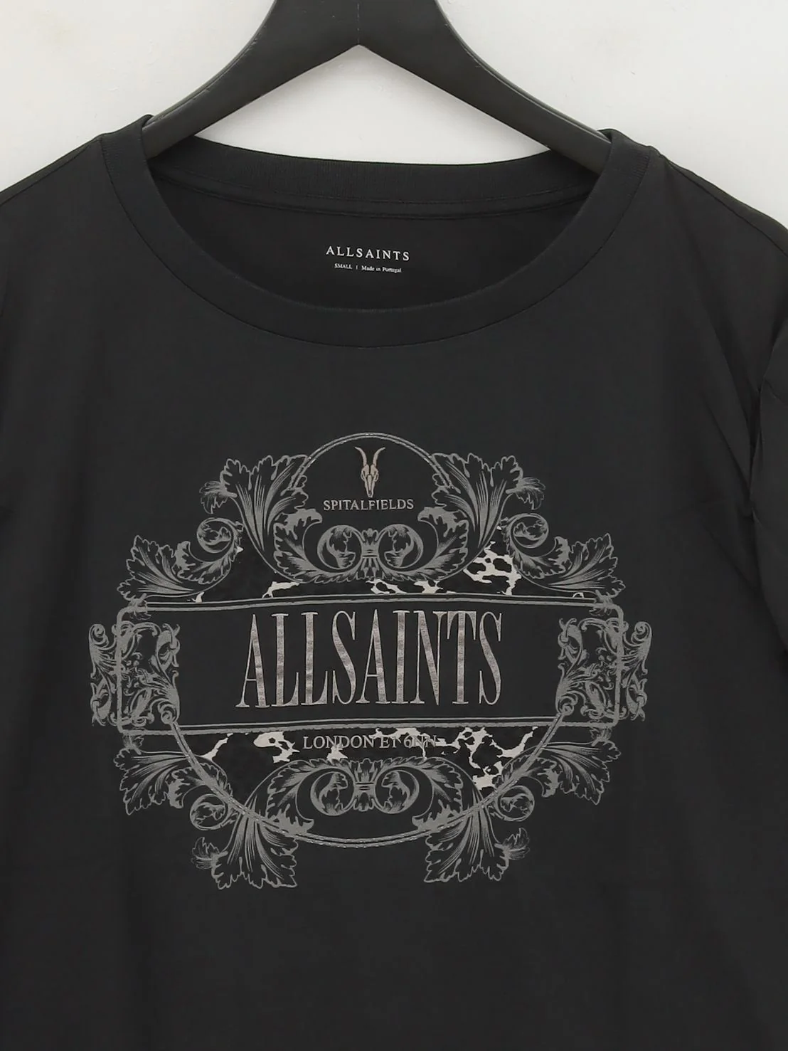 AllSaints Women's T-Shirt S Black 100% Cotton Basic New with tags - Image 3