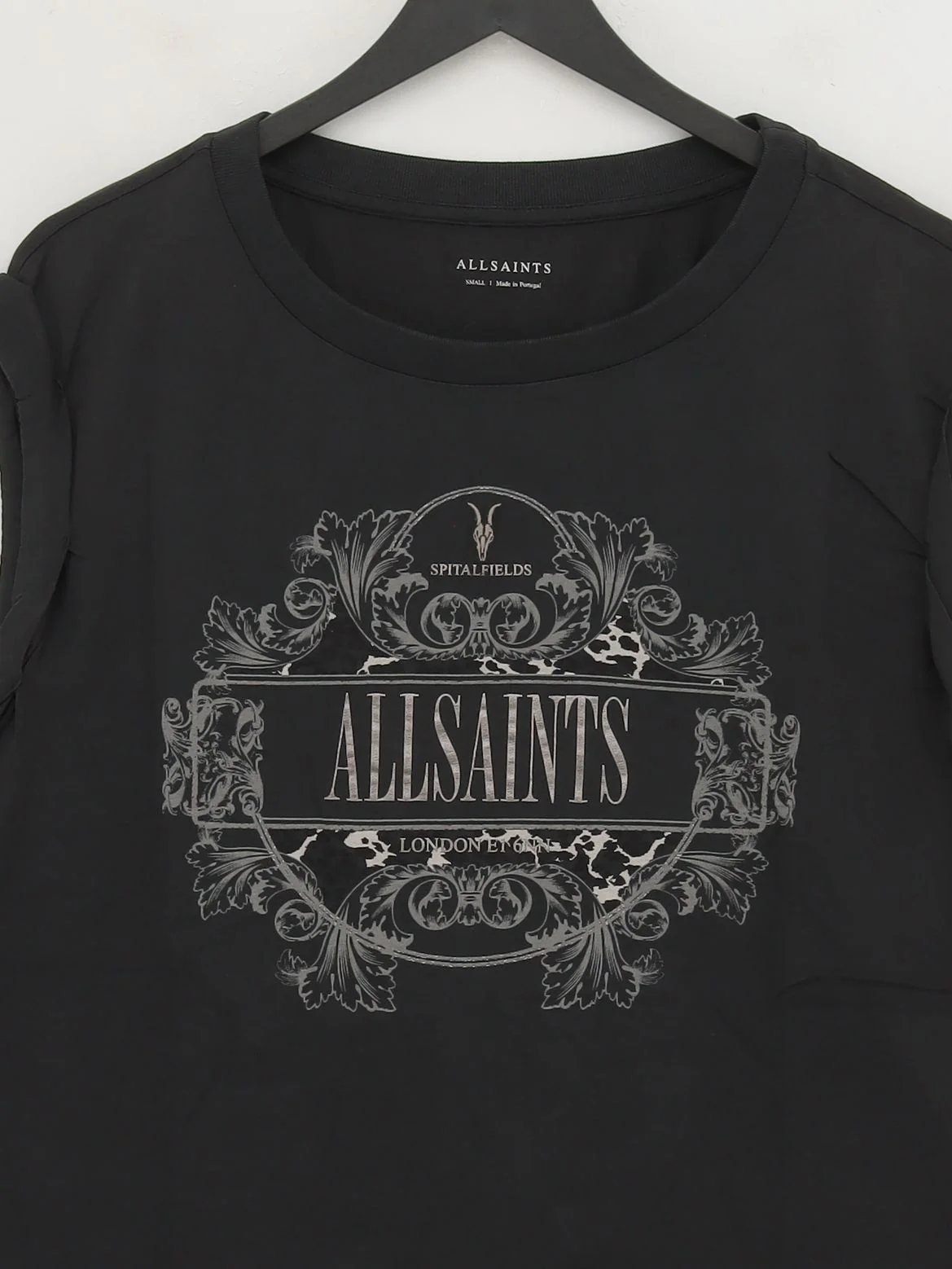 AllSaints Women's T-Shirt S Black 100% Cotton Basic New with tags - Image 3