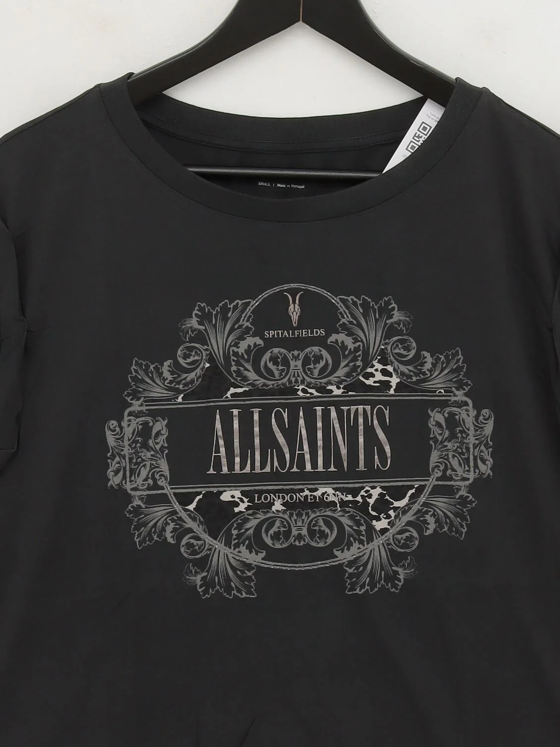 AllSaints Women's T-Shirt S Black 100% Cotton Basic New with tags - Image 3