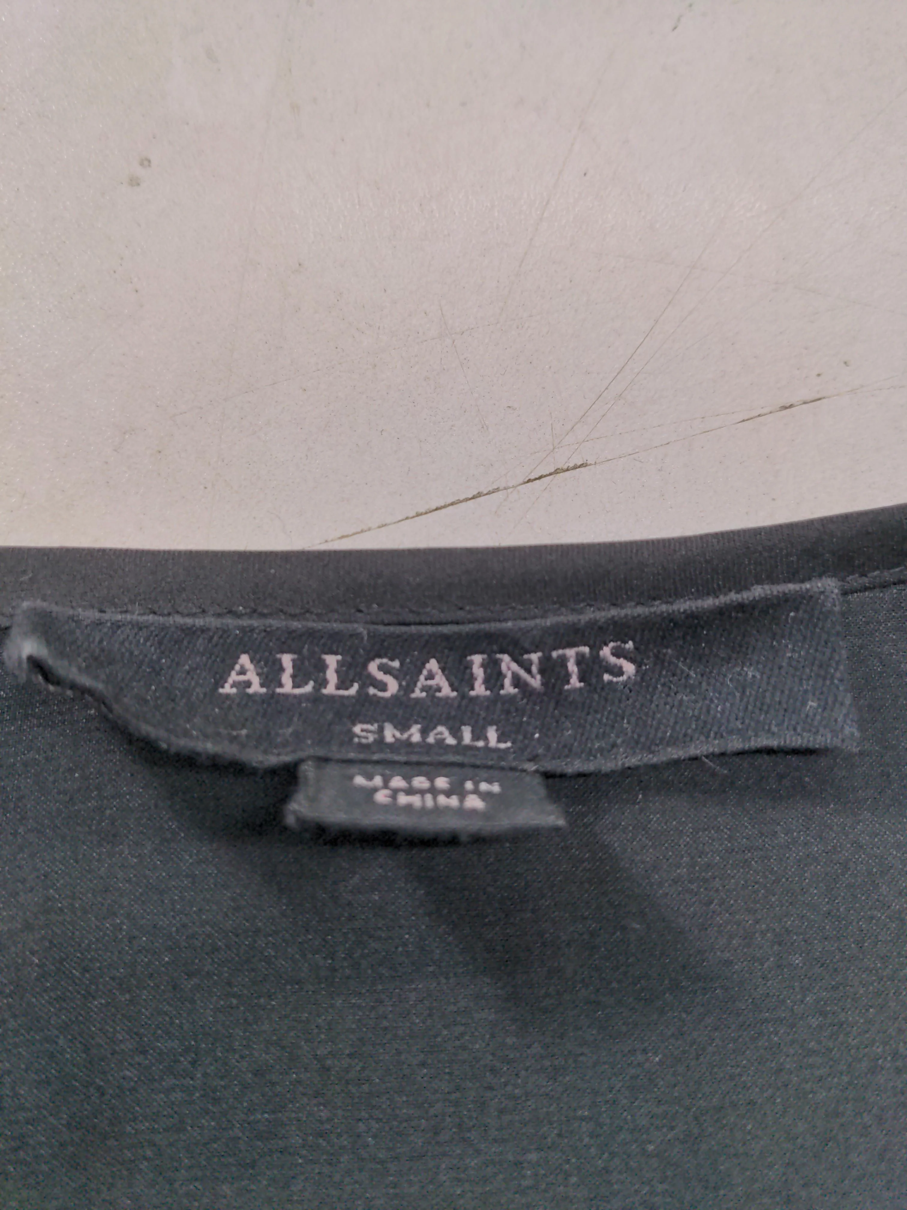 AllSaints Women's T-Shirt S Black 100% Polyester Sleeveless Round Neck Basic - Image 5