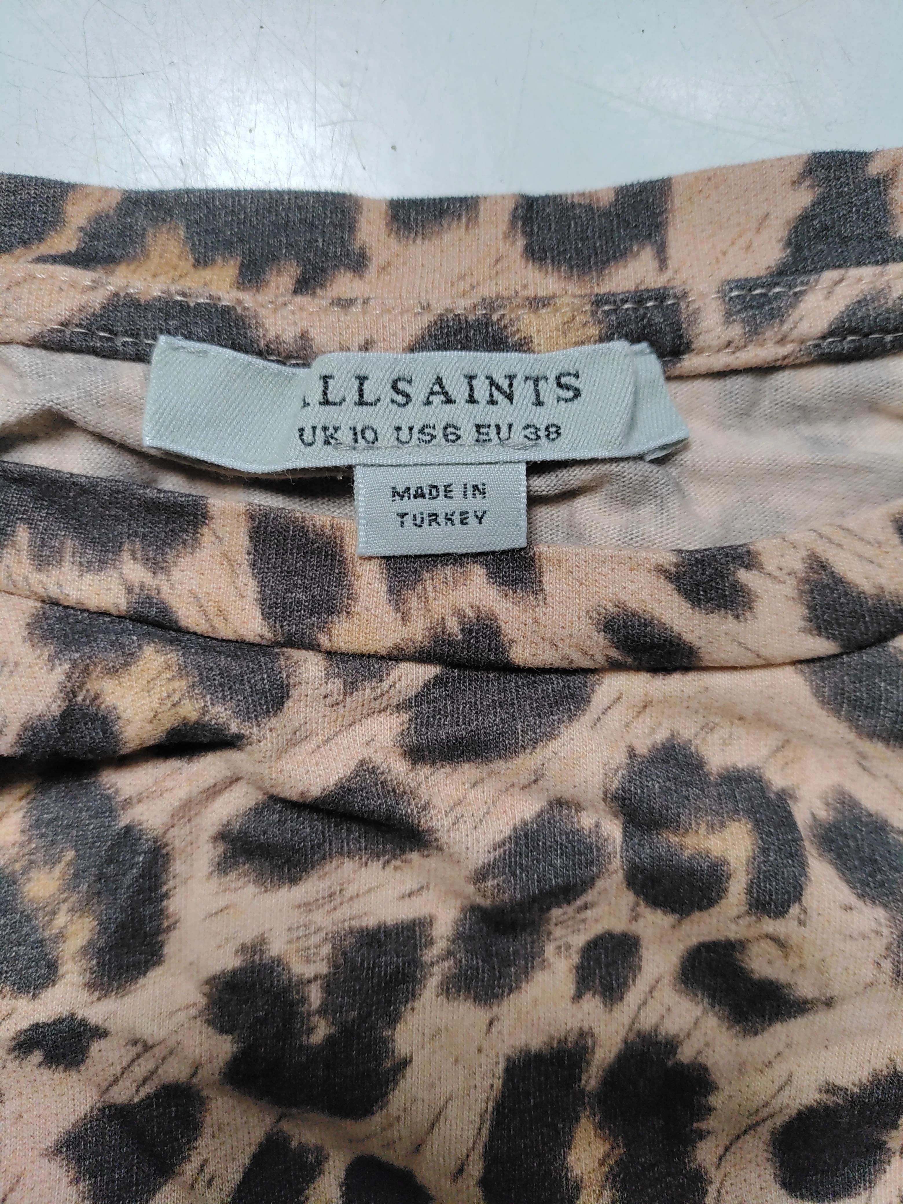 AllSaints Women's T-Shirt S Brown 100% Cotton Basic - Image 5