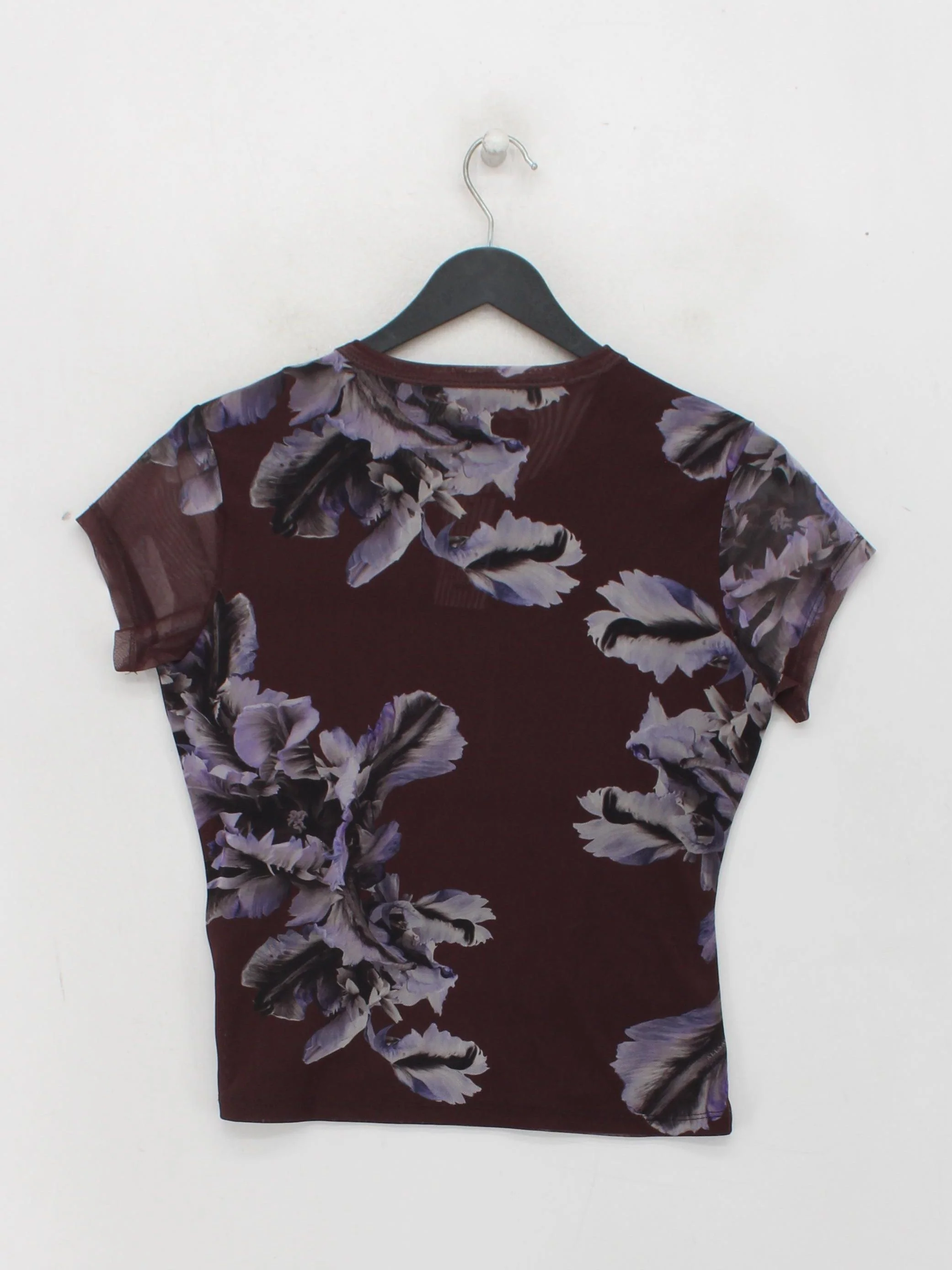 AllSaints Women's T-Shirt UK 10 Brown Polyester with Elastane Basic - Image 2