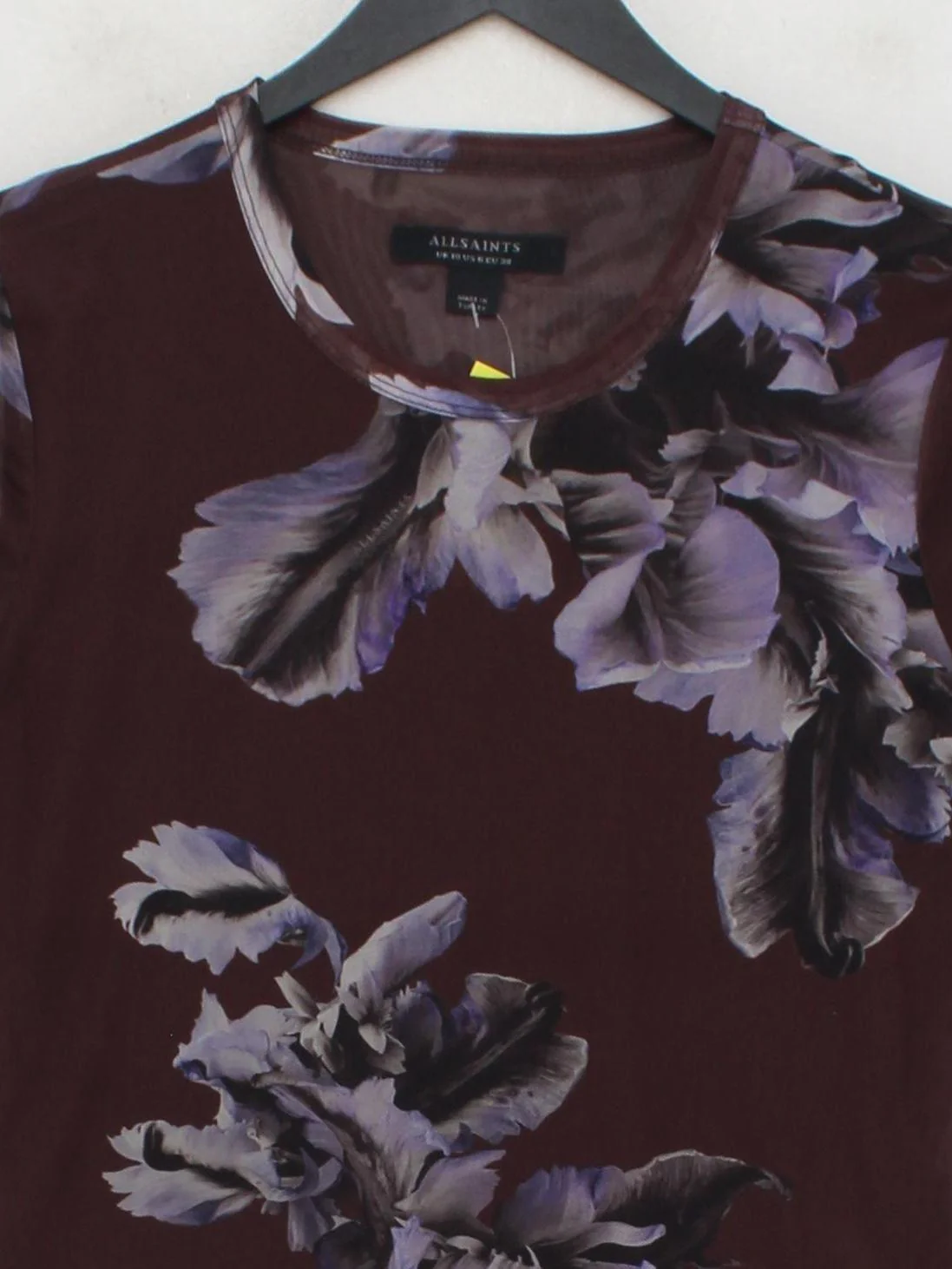 AllSaints Women's T-Shirt UK 10 Brown Polyester with Elastane Basic - Image 3