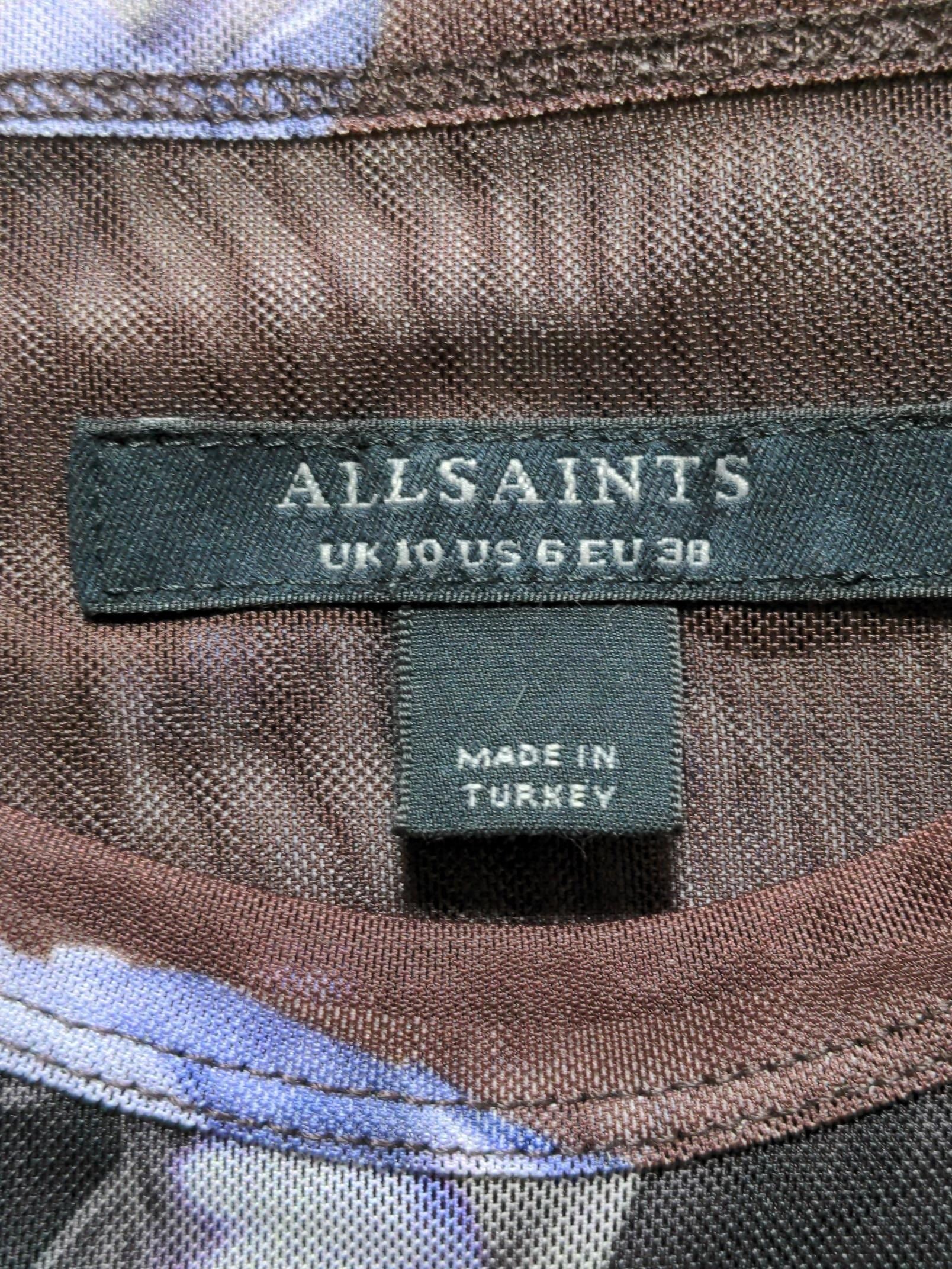 AllSaints Women's T-Shirt UK 10 Brown Polyester with Elastane Basic - Image 5