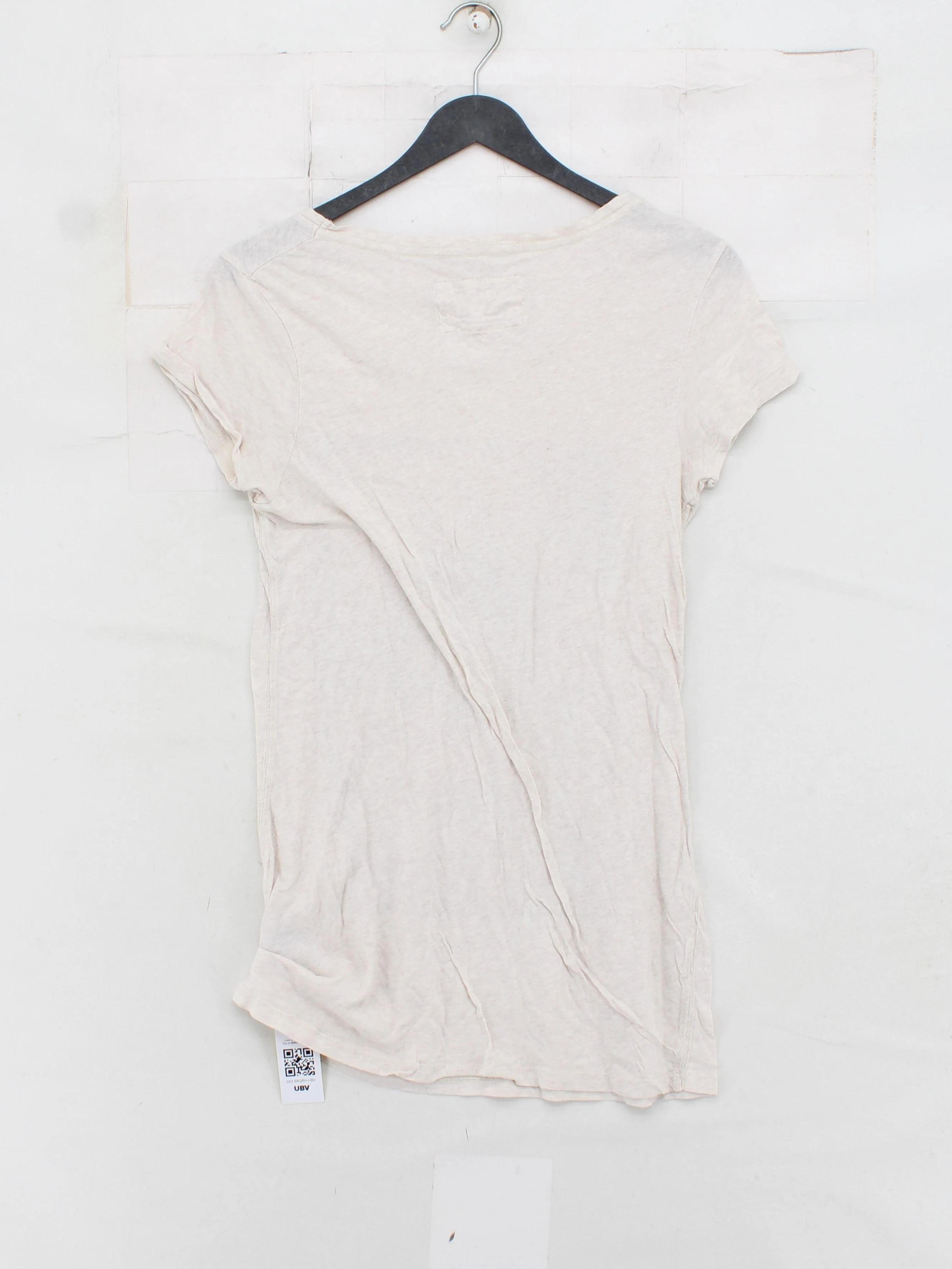 AllSaints Women's T-Shirt UK 10 Cream 100% Cotton Basic - Image 2