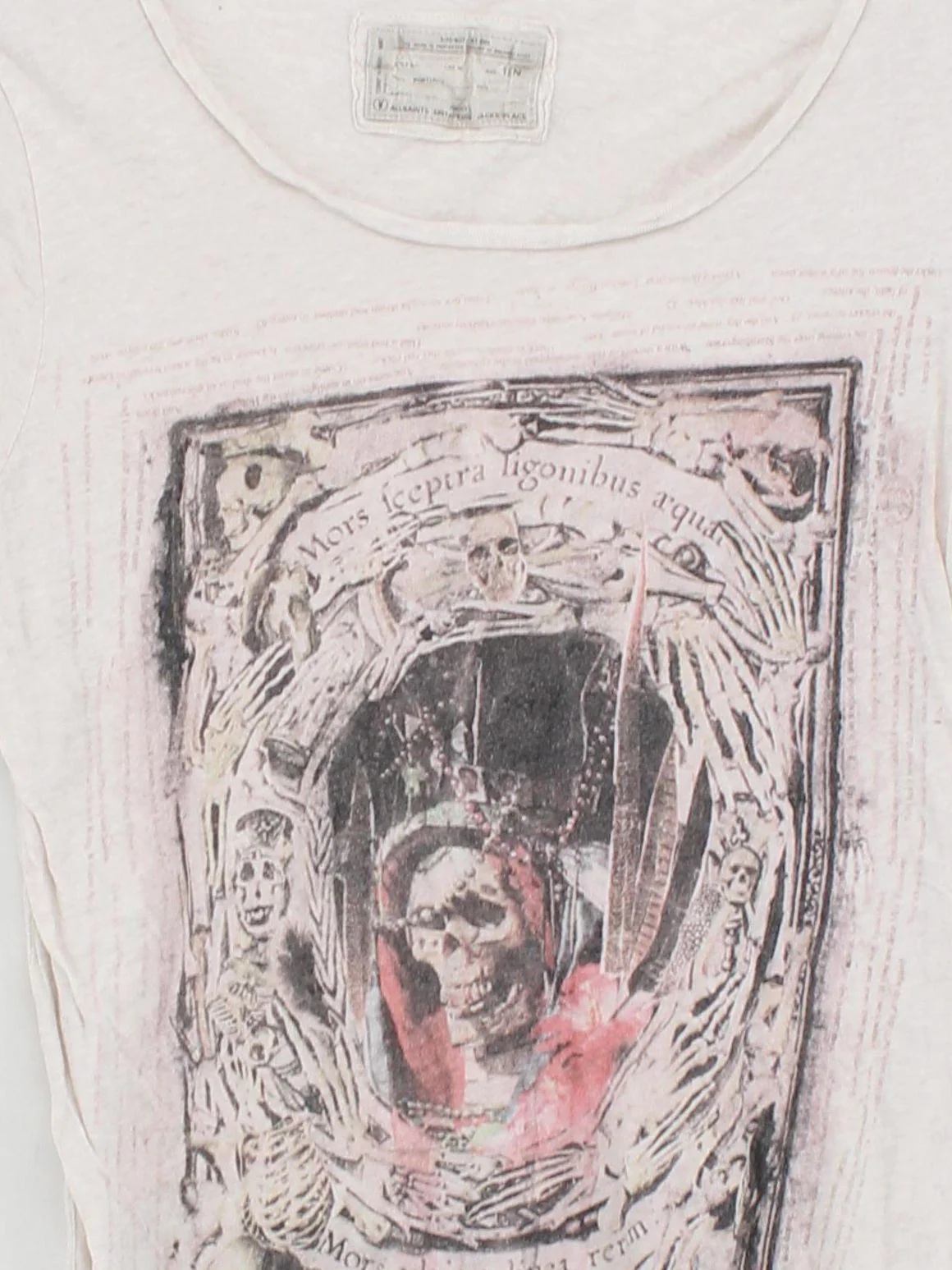 AllSaints Women's T-Shirt UK 10 Cream 100% Cotton Basic - Image 3