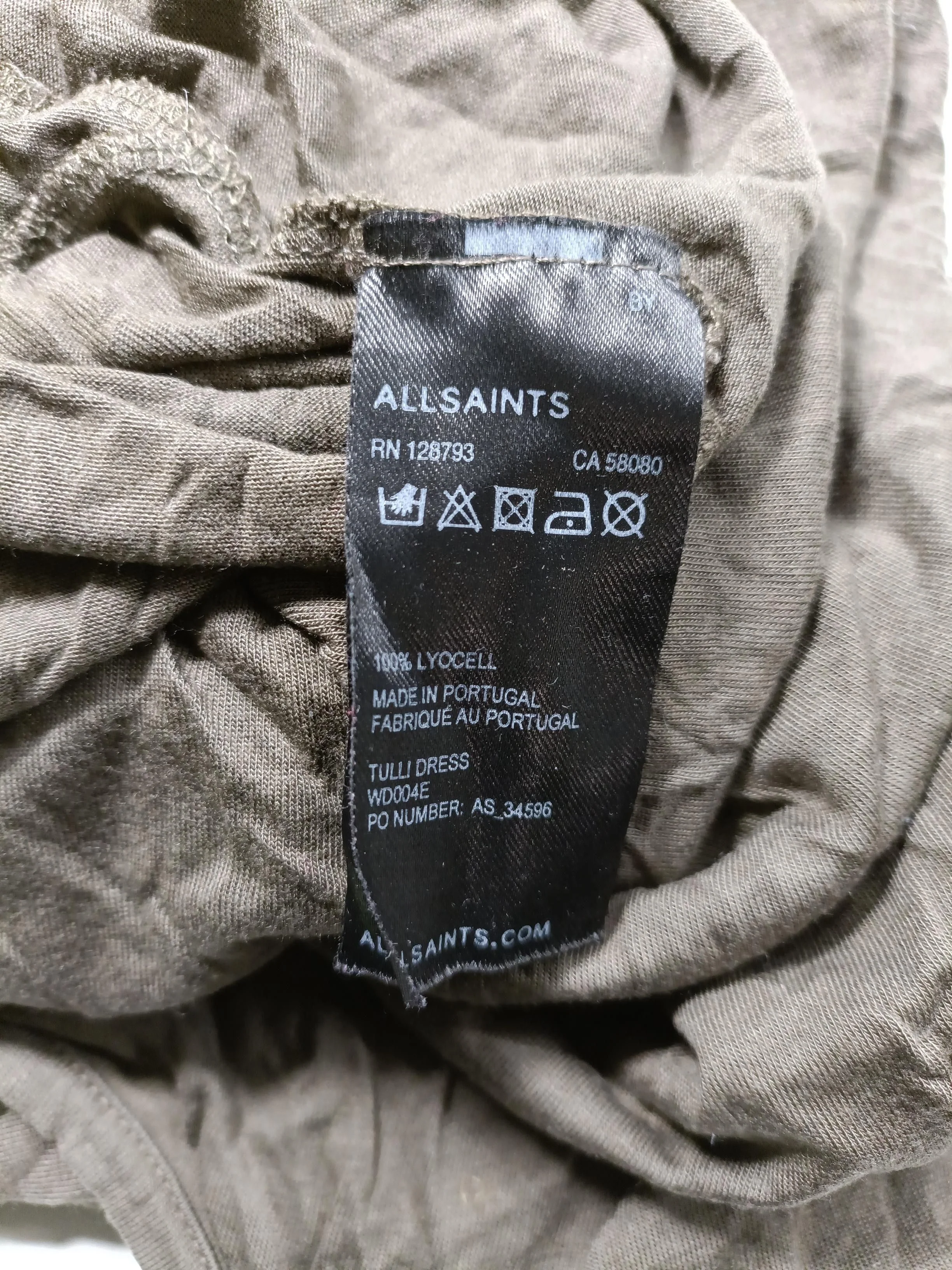 AllSaints Women's T-Shirt UK 12 Brown 100% Lyocell Modal Basic - Image 6