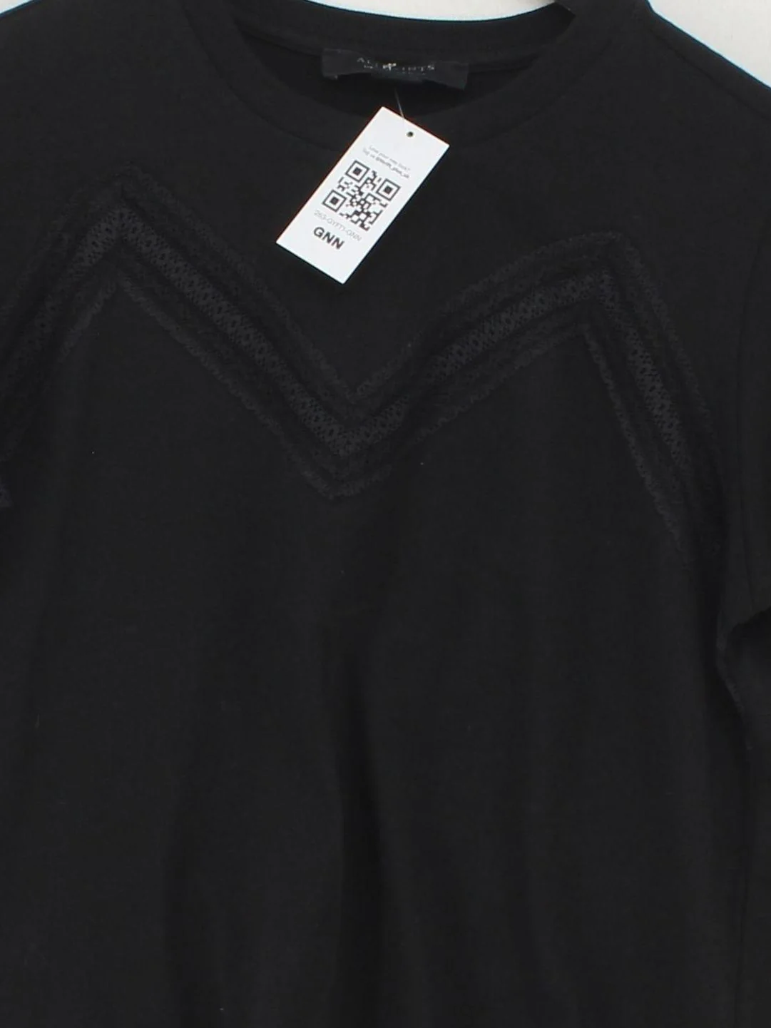 AllSaints Women's T-Shirt UK 6 Black Cotton with Polyamide, Elastane Basic - Image 3