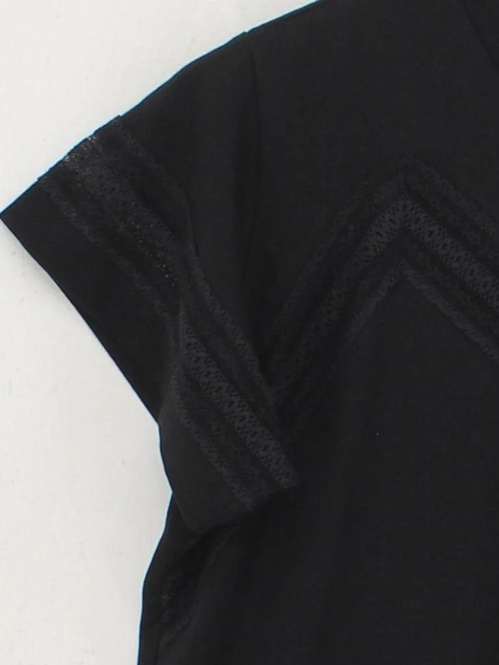 AllSaints Women's T-Shirt UK 6 Black Cotton with Polyamide, Elastane Basic - Image 4