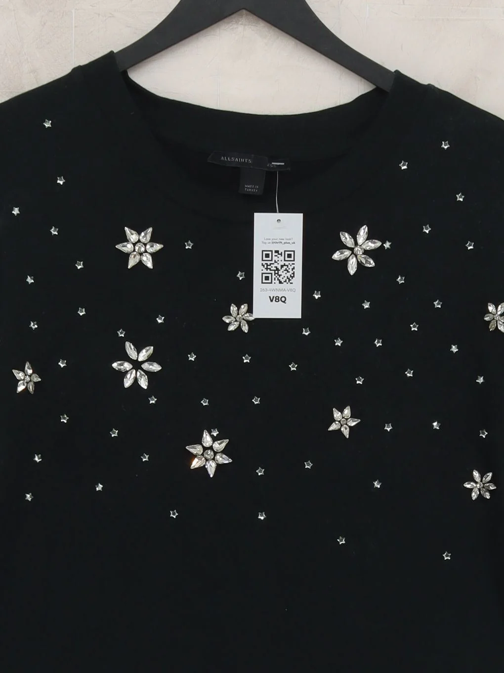AllSaints Women's T-Shirt XS Black 100% Cotton Basic - Image 3