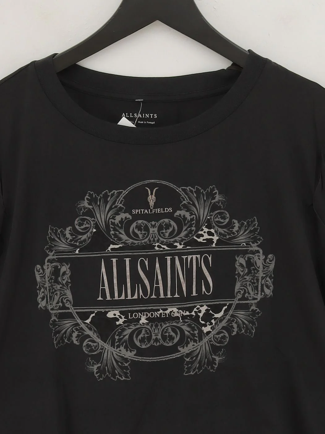 AllSaints Women's T-Shirt XS Black 100% Cotton Basic New with tags - Image 3