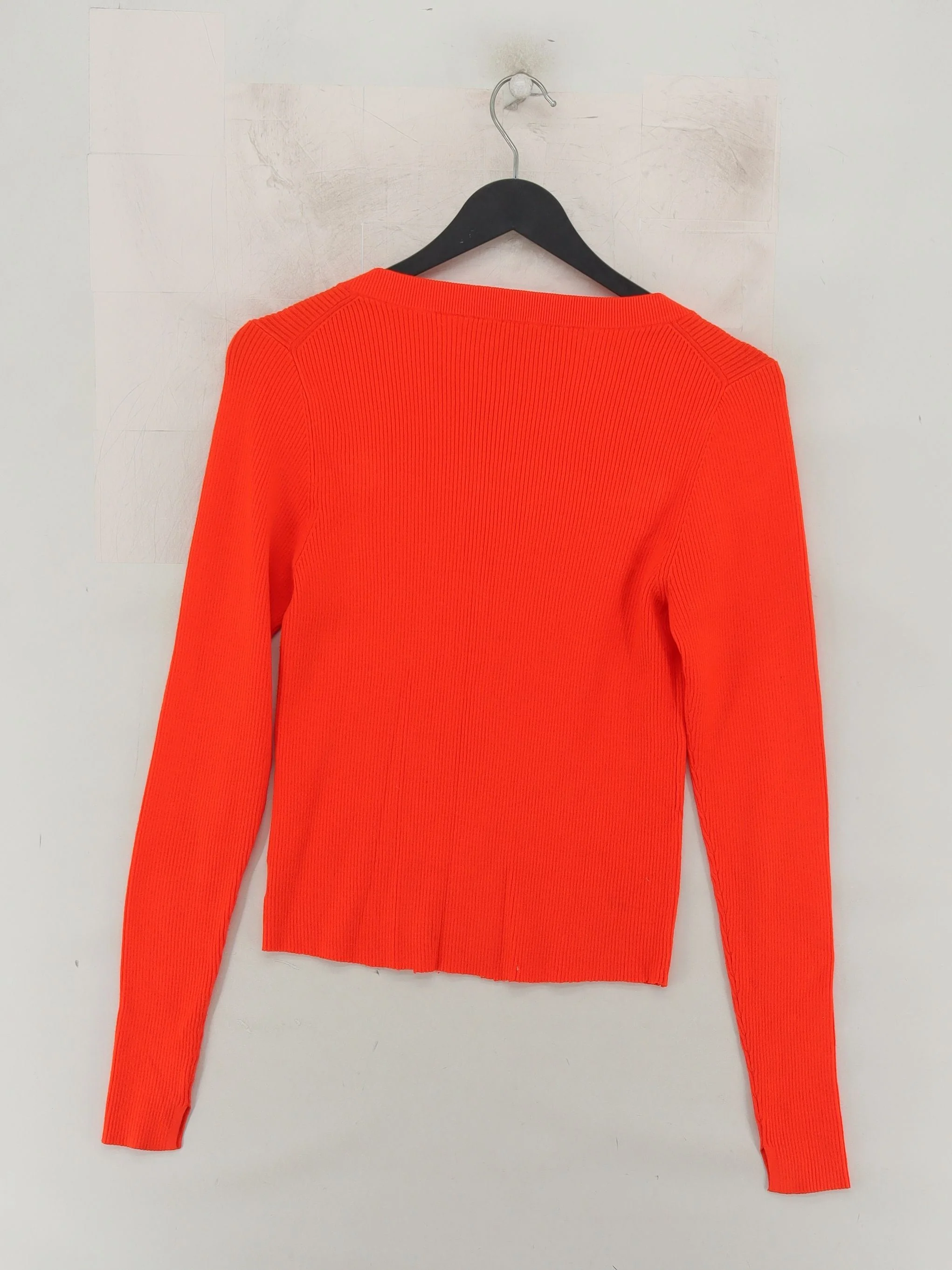 AllSaints Women's Top L Red 100% Other Long Sleeve Square Neck Jersey - Image 2