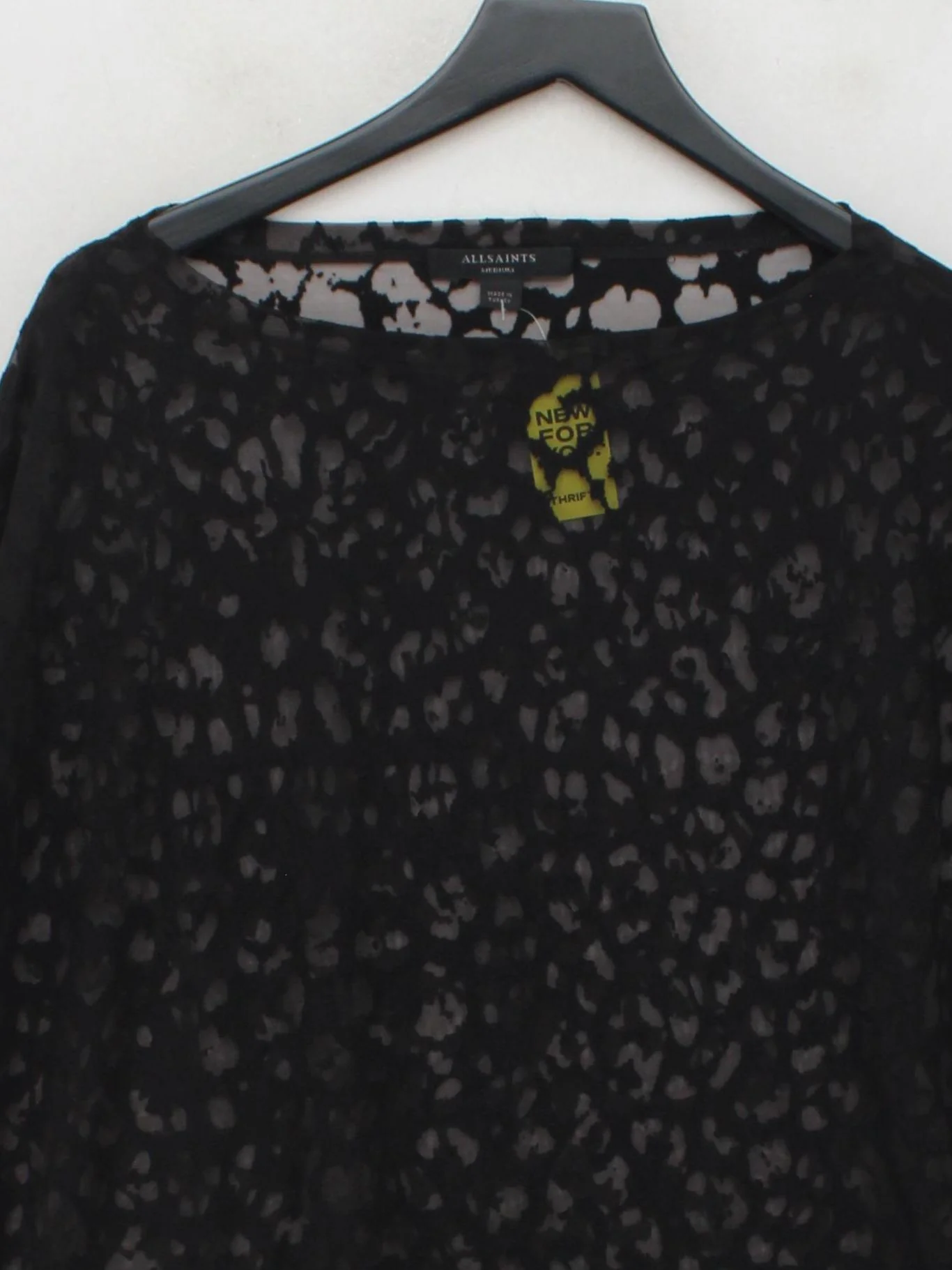 AllSaints Women's Top M Black 100% Other Basic - Image 3