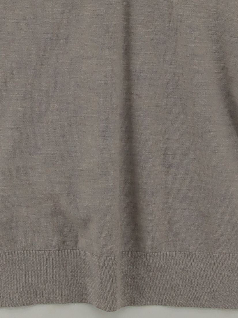 AllSaints Women's Top M Grey 100% Wool Short Sleeve V-Neck Basic - Image 4